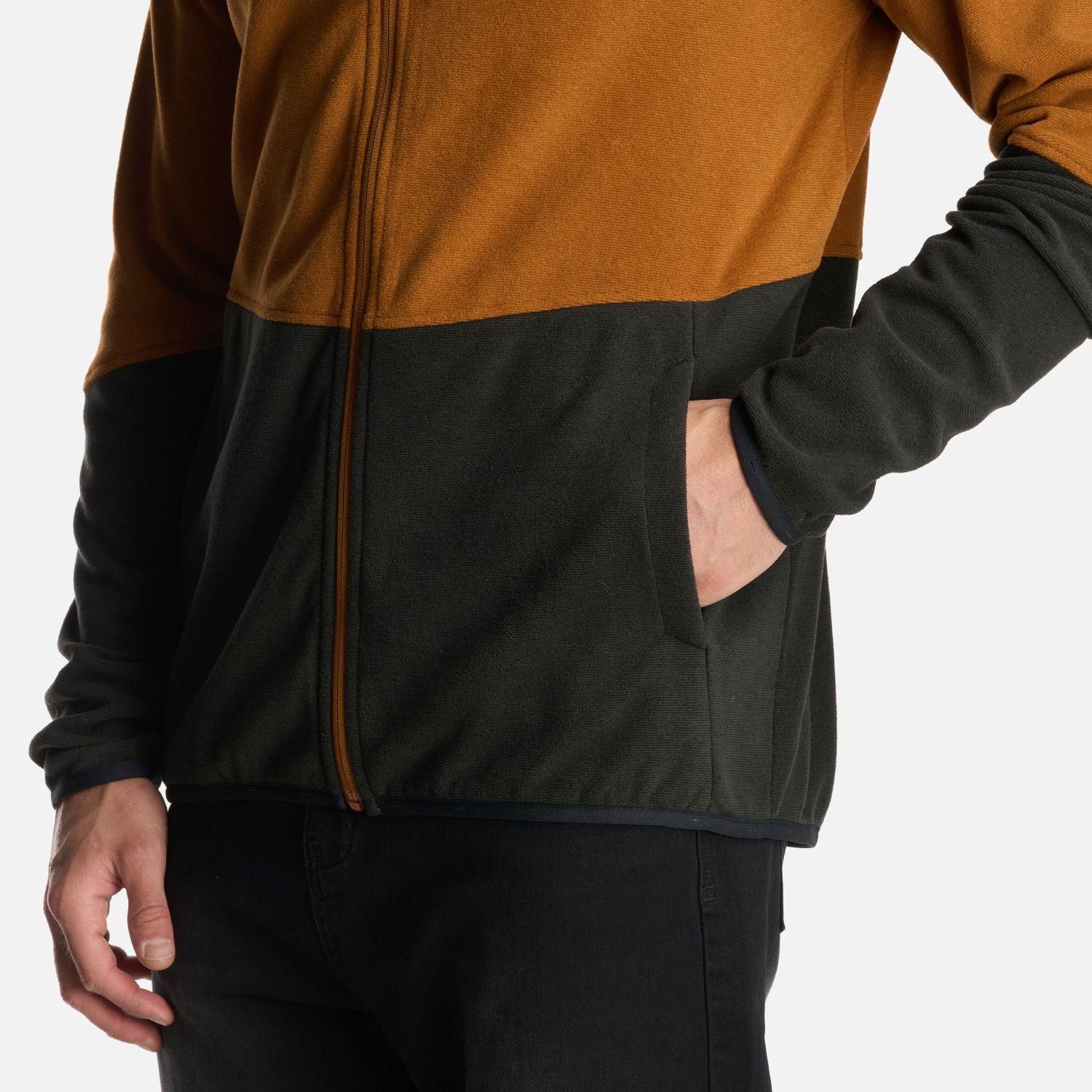 Poleron Hombre Stripes Nano-F Full Zip Hoody Cafe Claro Lippi-6