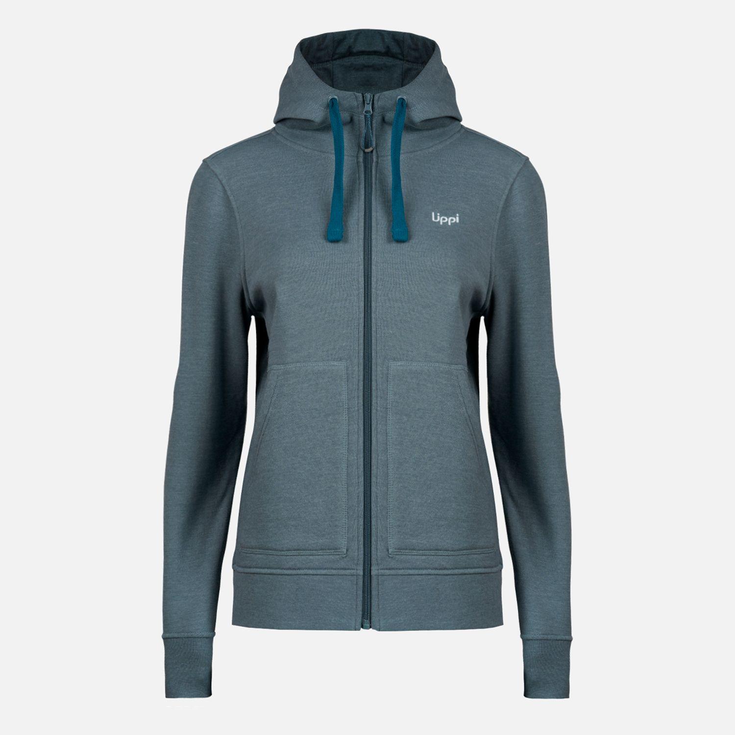 Poleron Mujer Insigne Full Zip Hoody Sweatshirt Melange Petroleo  Lippi-0