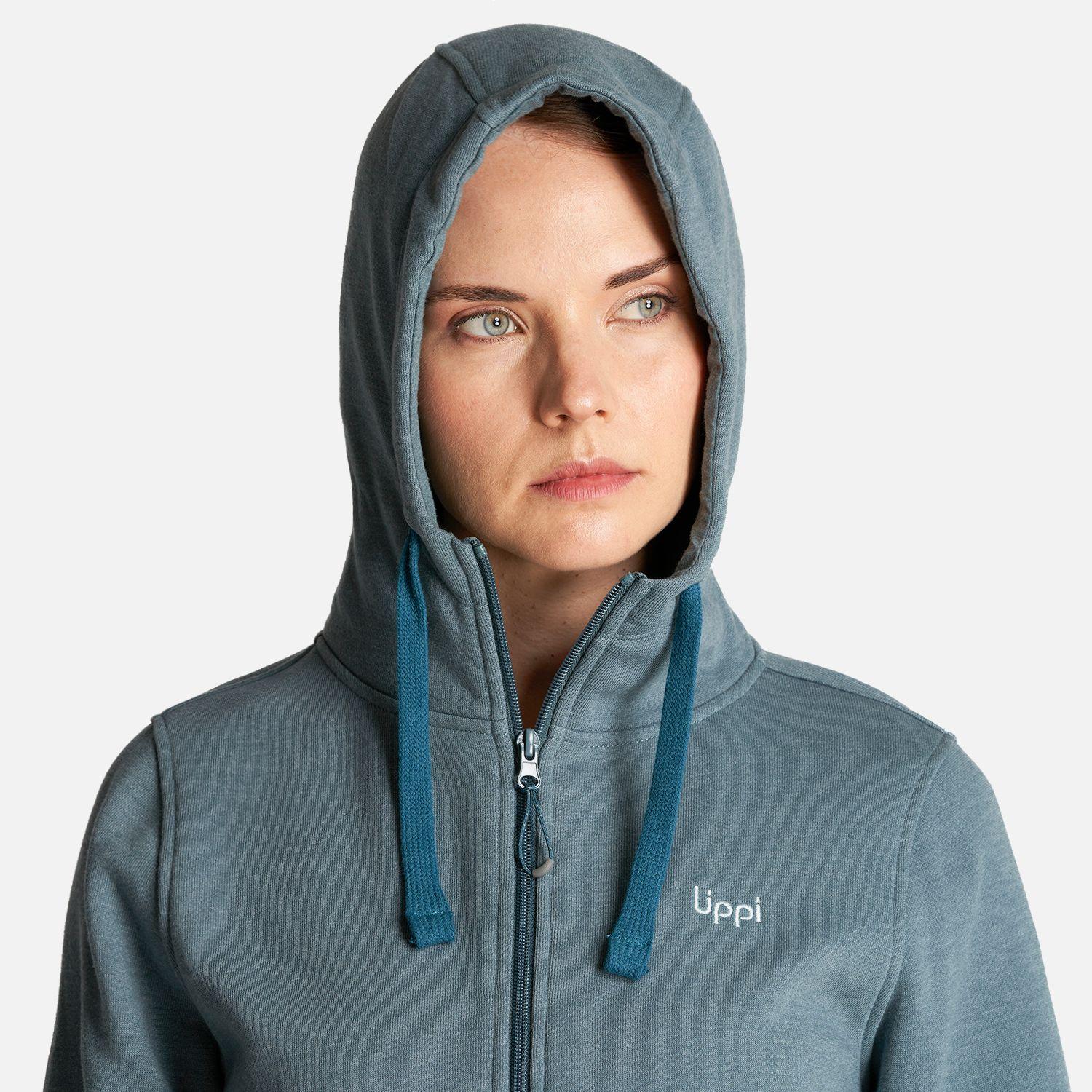 Poleron Mujer Insigne Full Zip Hoody Sweatshirt Melange Petroleo  Lippi-5