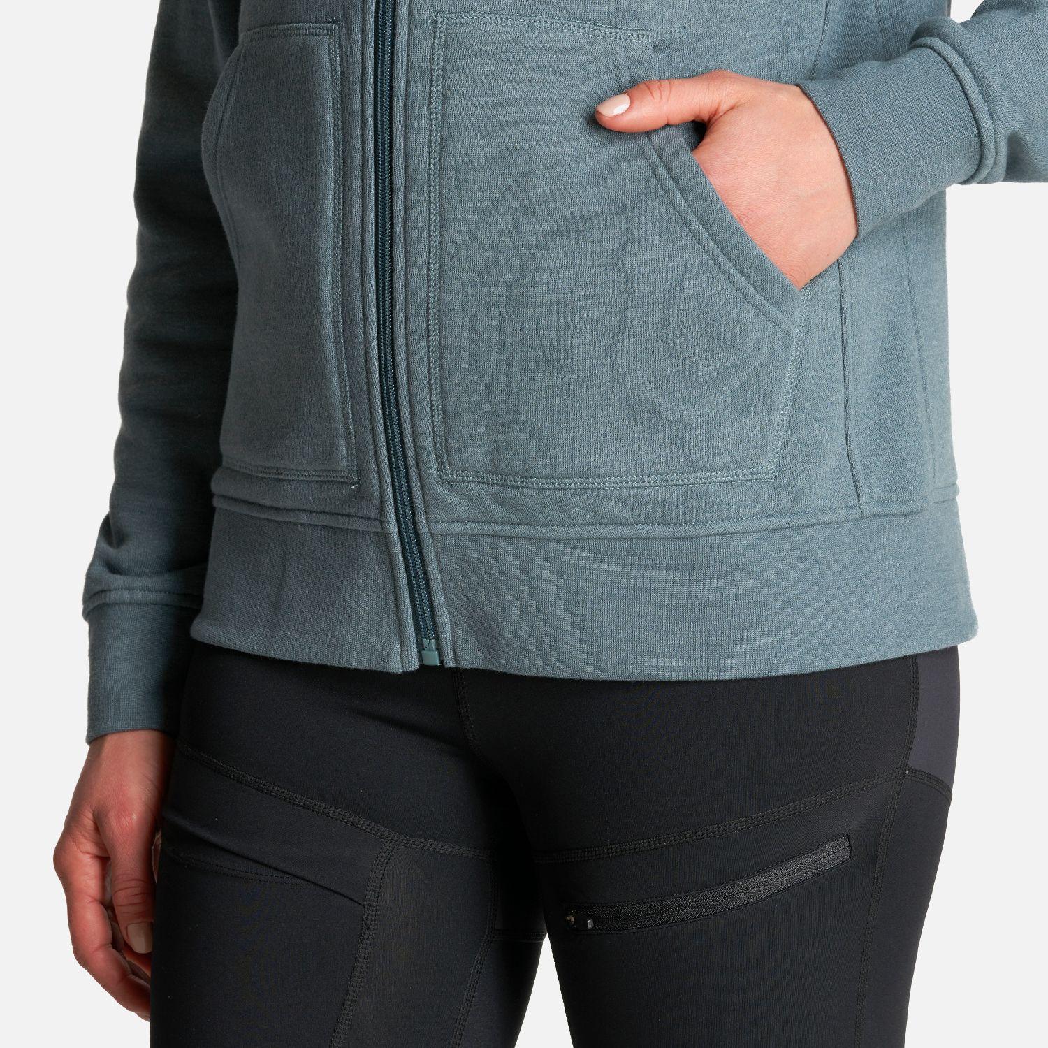 Poleron Mujer Insigne Full Zip Hoody Sweatshirt Melange Petroleo  Lippi-6