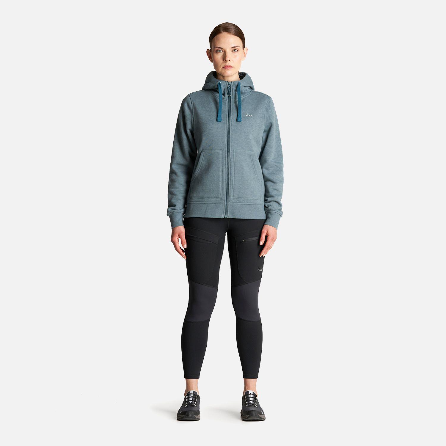 Poleron Mujer Insigne Full Zip Hoody Sweatshirt Melange Petroleo  Lippi-7