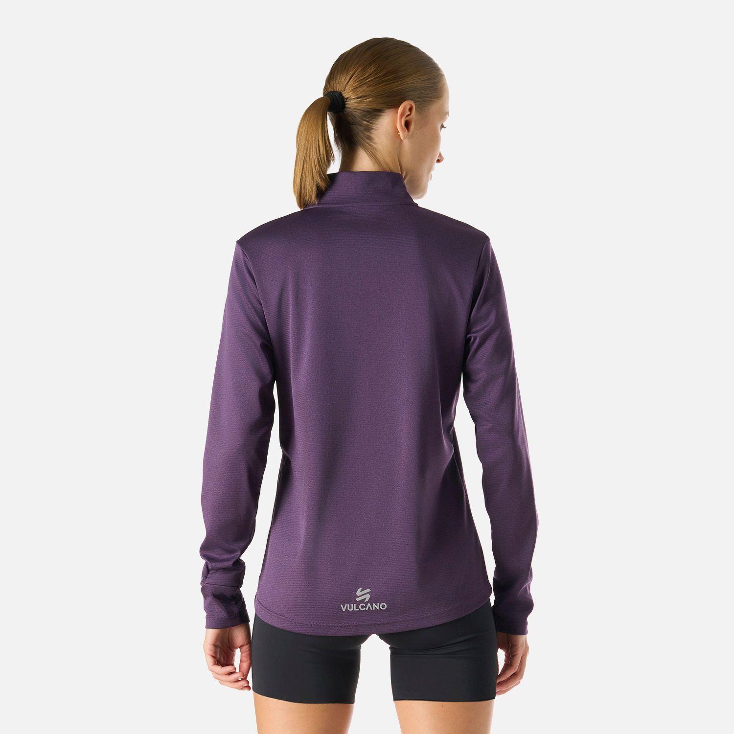 Polerón Mujer Built To Move 1/4 Zip Midlayer Morado Oscuro Vulcano-4
