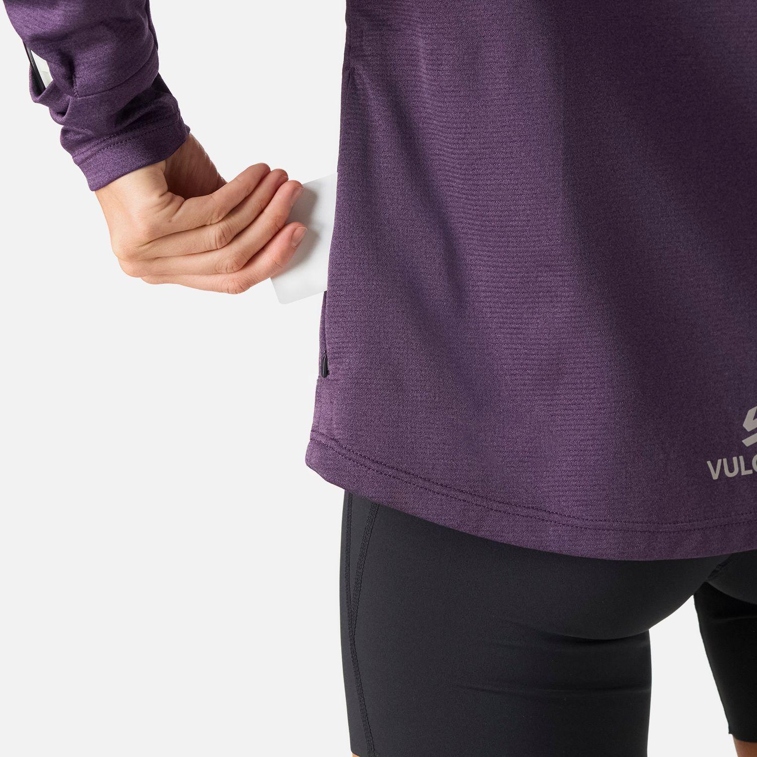Polerón Mujer Built To Move 1/4 Zip Midlayer Morado Oscuro Vulcano-7