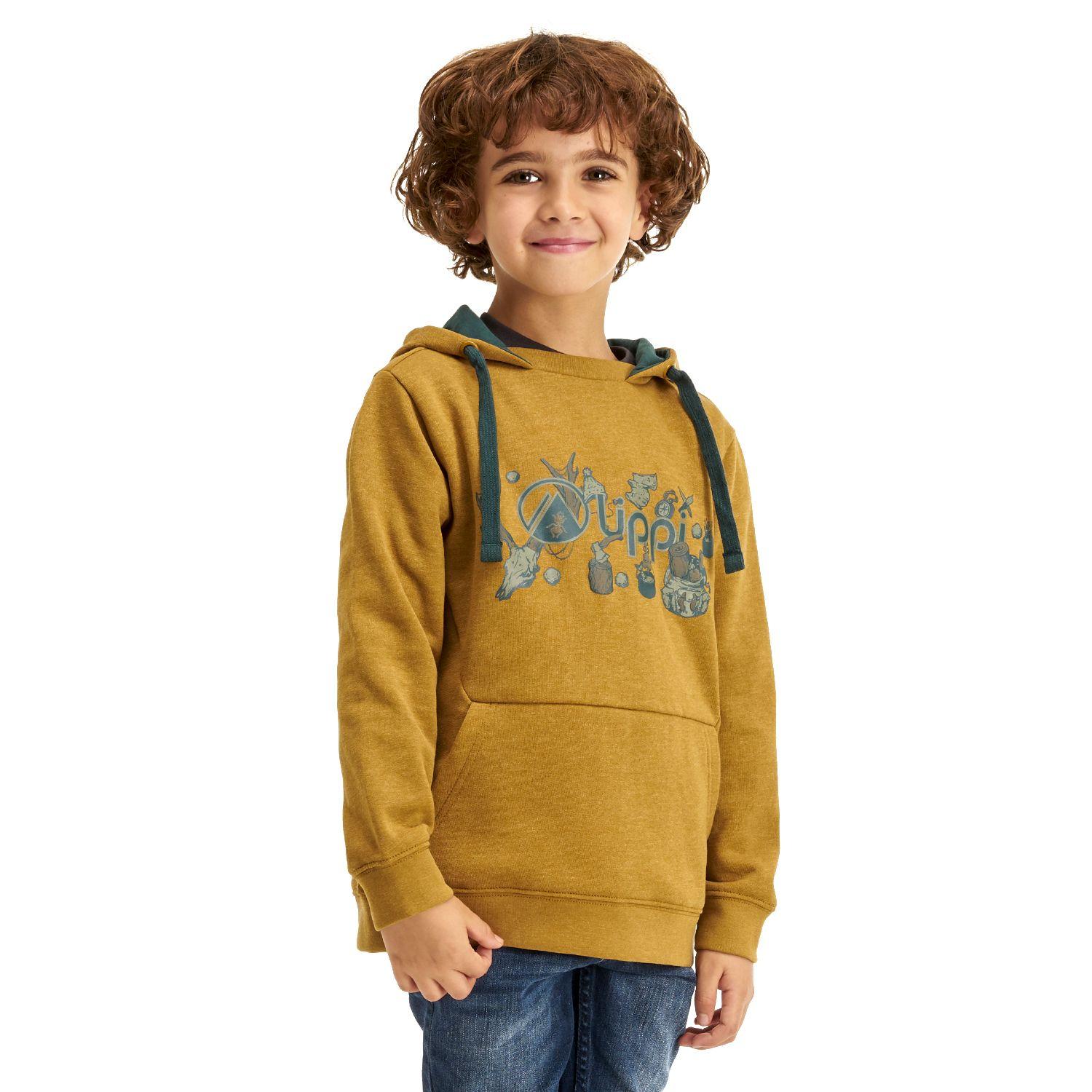 Poleron Niño Insigne Hoody Sweatshirt Melange Mostaza Lippi-2