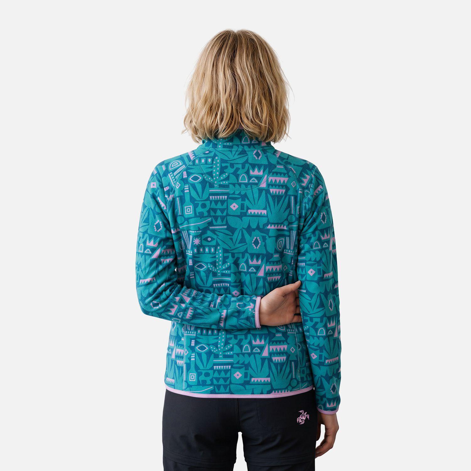 Polerón Mujer Taina Print Turquesa Haka Honu V27-1