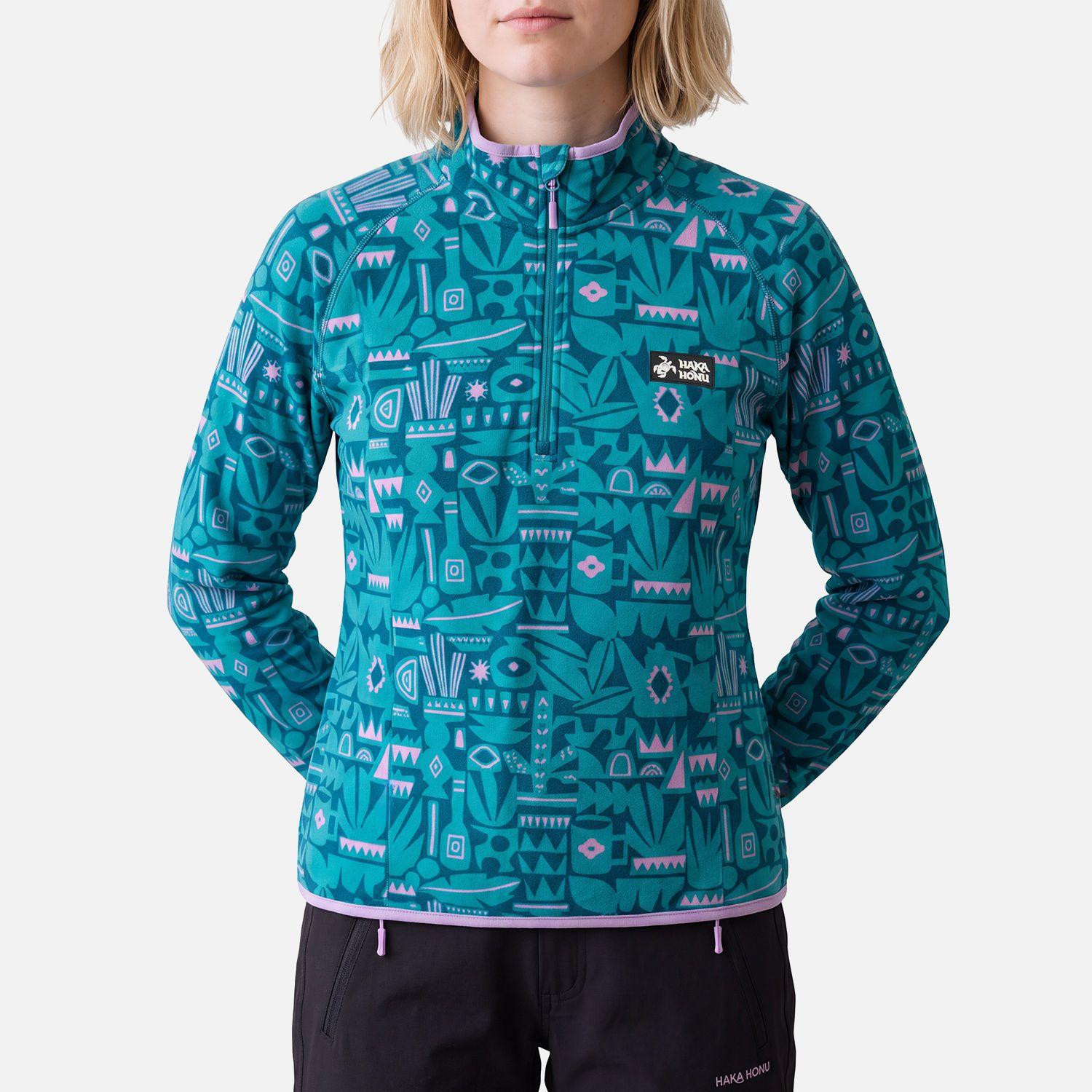 Polerón Mujer Taina Print Turquesa Haka Honu V27-2