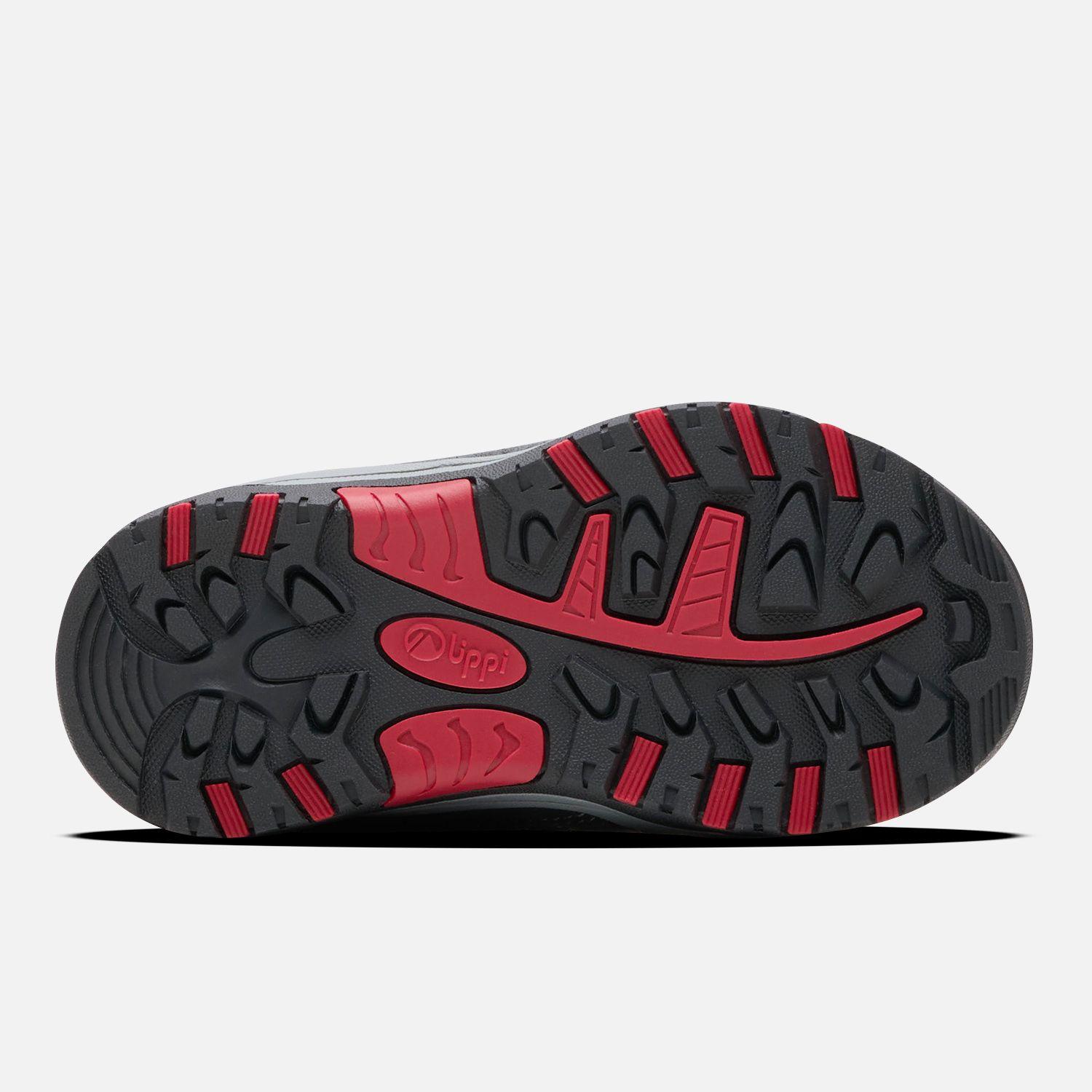 Botín Niño Puelo CS HI Velcro Gris Rojo Lippi-2