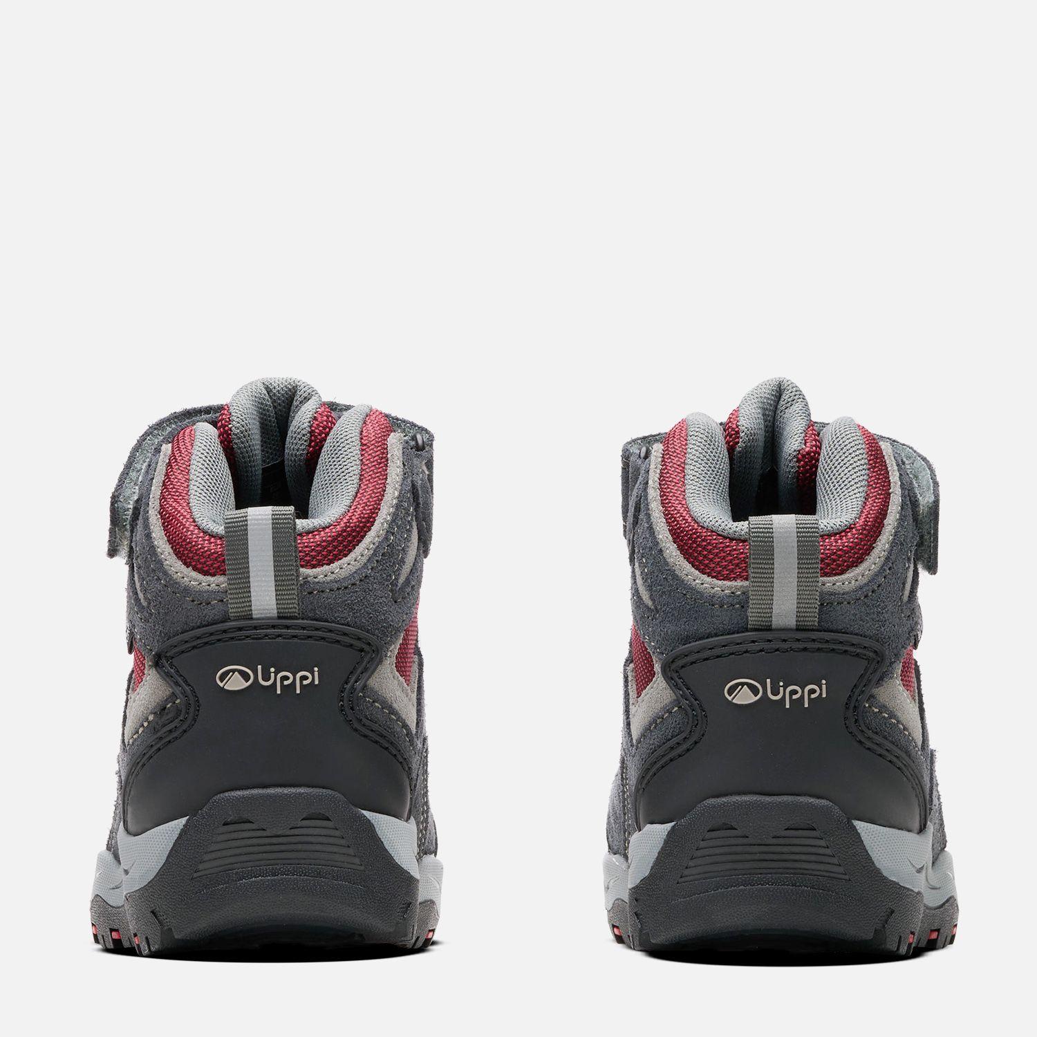 Botín Niño Puelo CS HI Velcro Gris Rojo Lippi-4