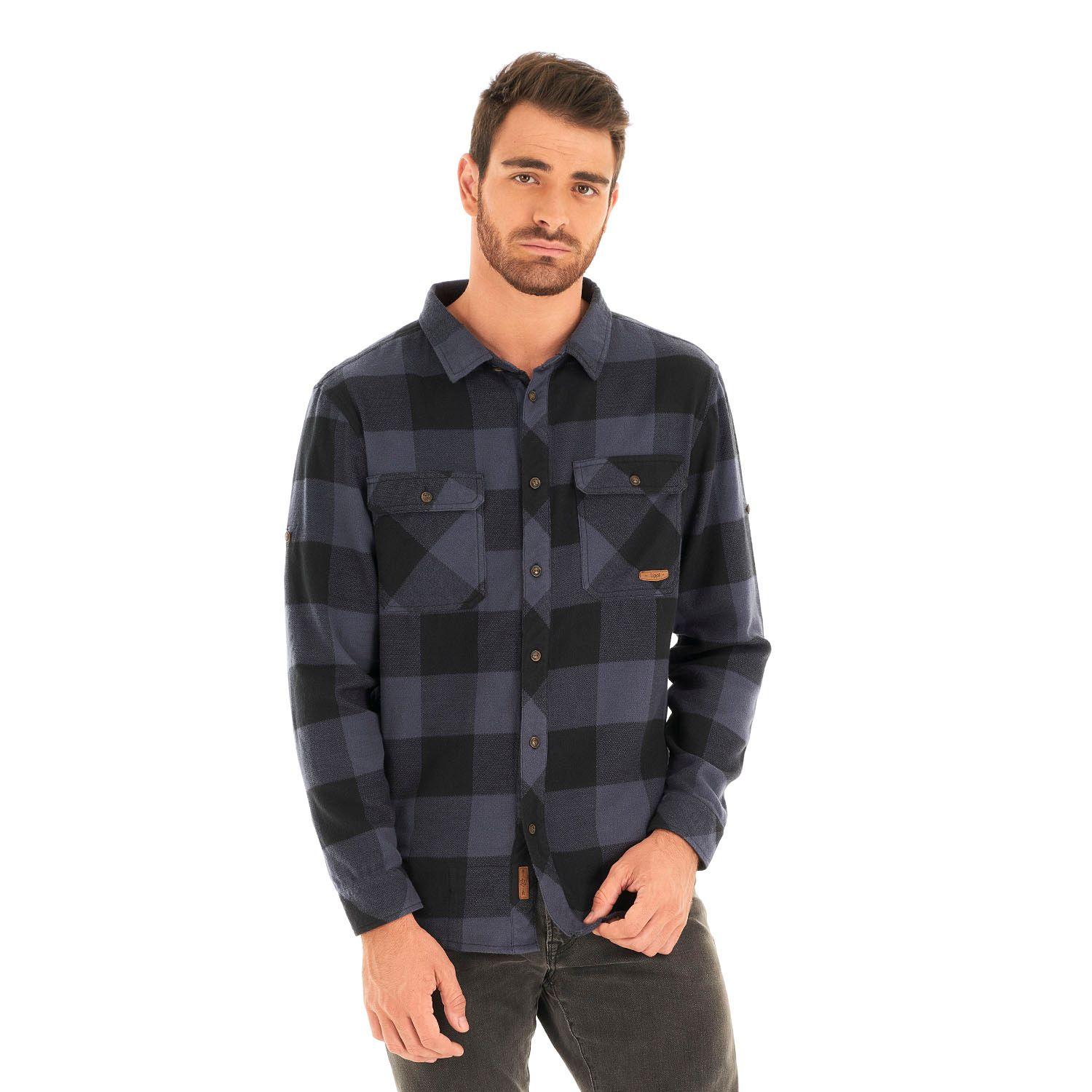 Camisa Hombre Lumberjack Shirt Azul Marino Lippi I21-1