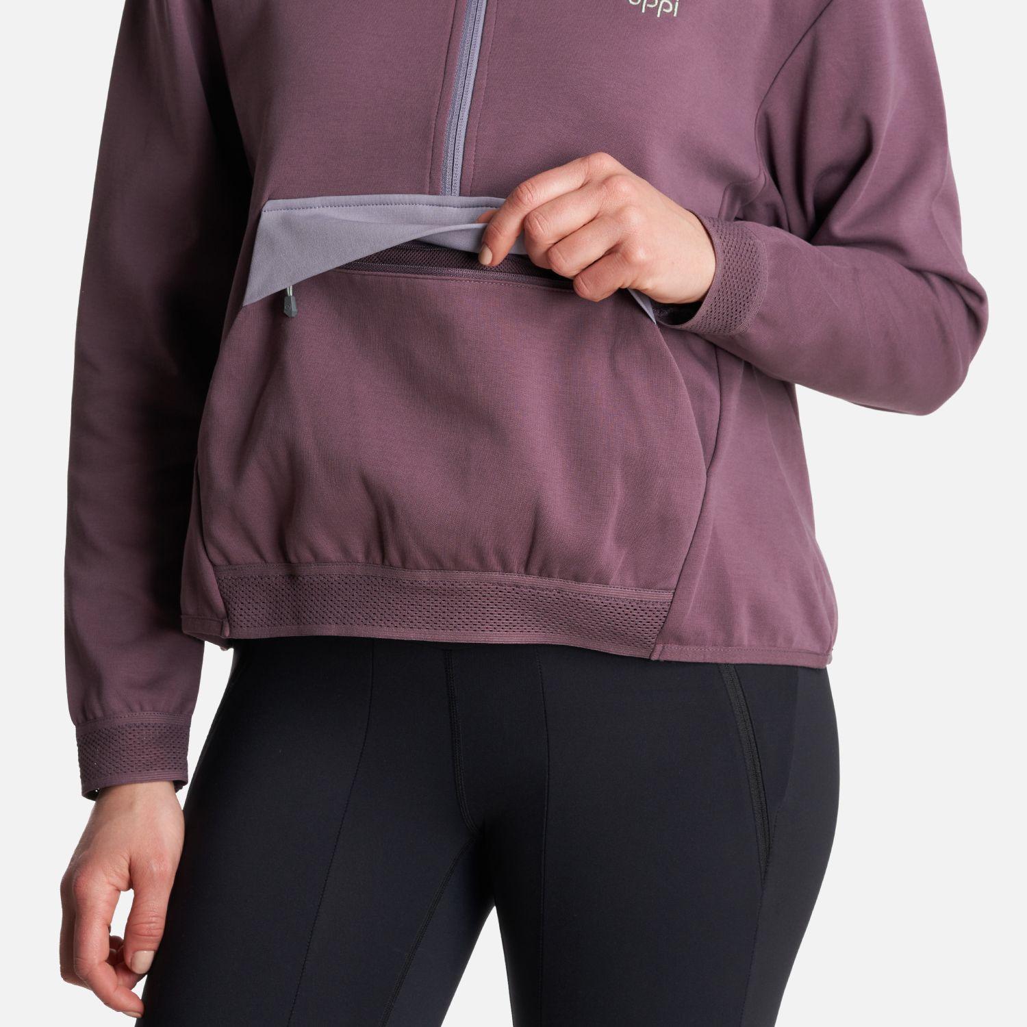 Poleron Mujer  DownStreet 1/4 Zip Sweatshirt Morado Lippi-4