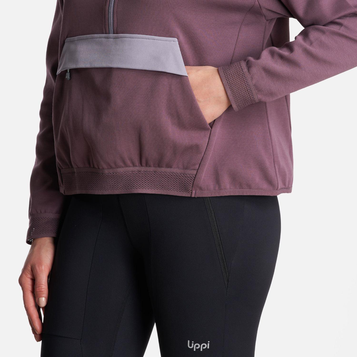 Poleron Mujer  DownStreet 1/4 Zip Sweatshirt Morado Lippi-5