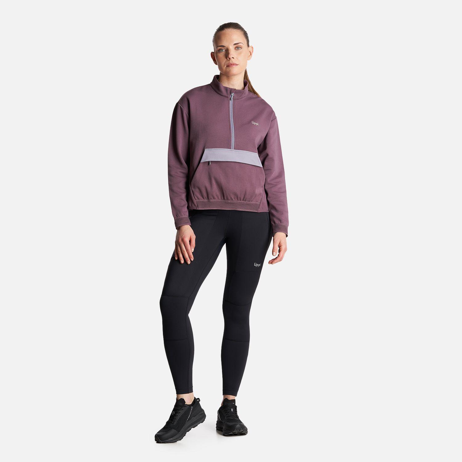 Poleron Mujer  DownStreet 1/4 Zip Sweatshirt Morado Lippi-6