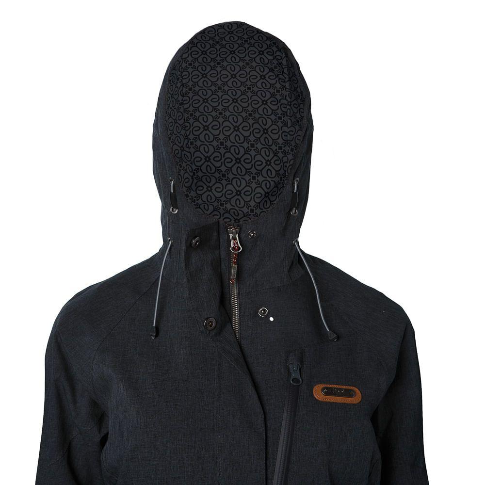 Chaqueta Mujer Drizzle B-Dry Hoody Jacket Melange Negro Lippi-3