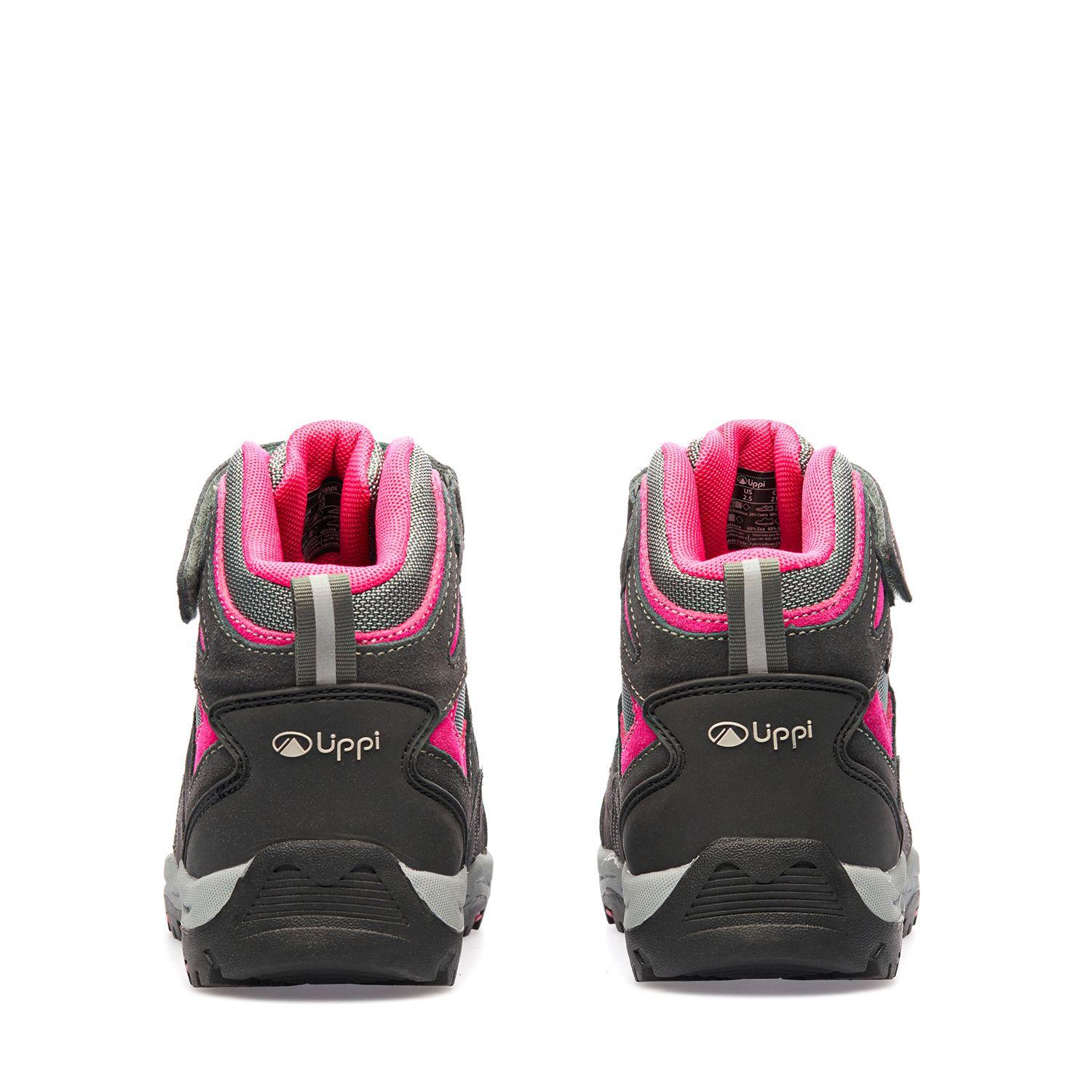 Botín Niña Puelo CS HI Velcro Gris Fucsia Lippi-3