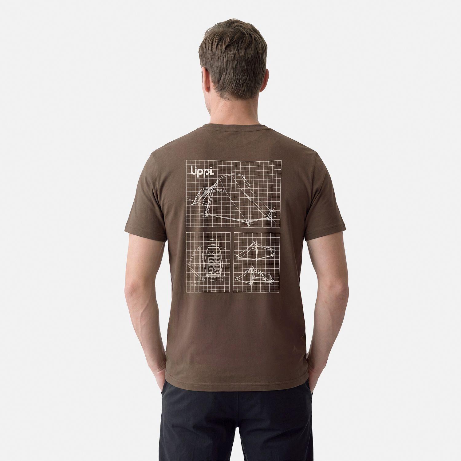 Polera Hombre Ulmo Back Print T-Shirt Cafe Lippi V27-1