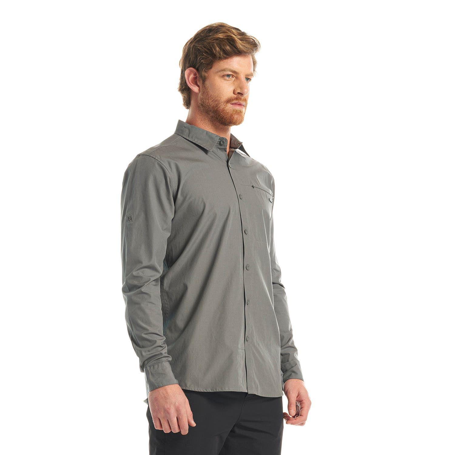 Camisa Hombre Alloy Long Sleeve Shirt Melange Gris Oscuro Lippi V23-2