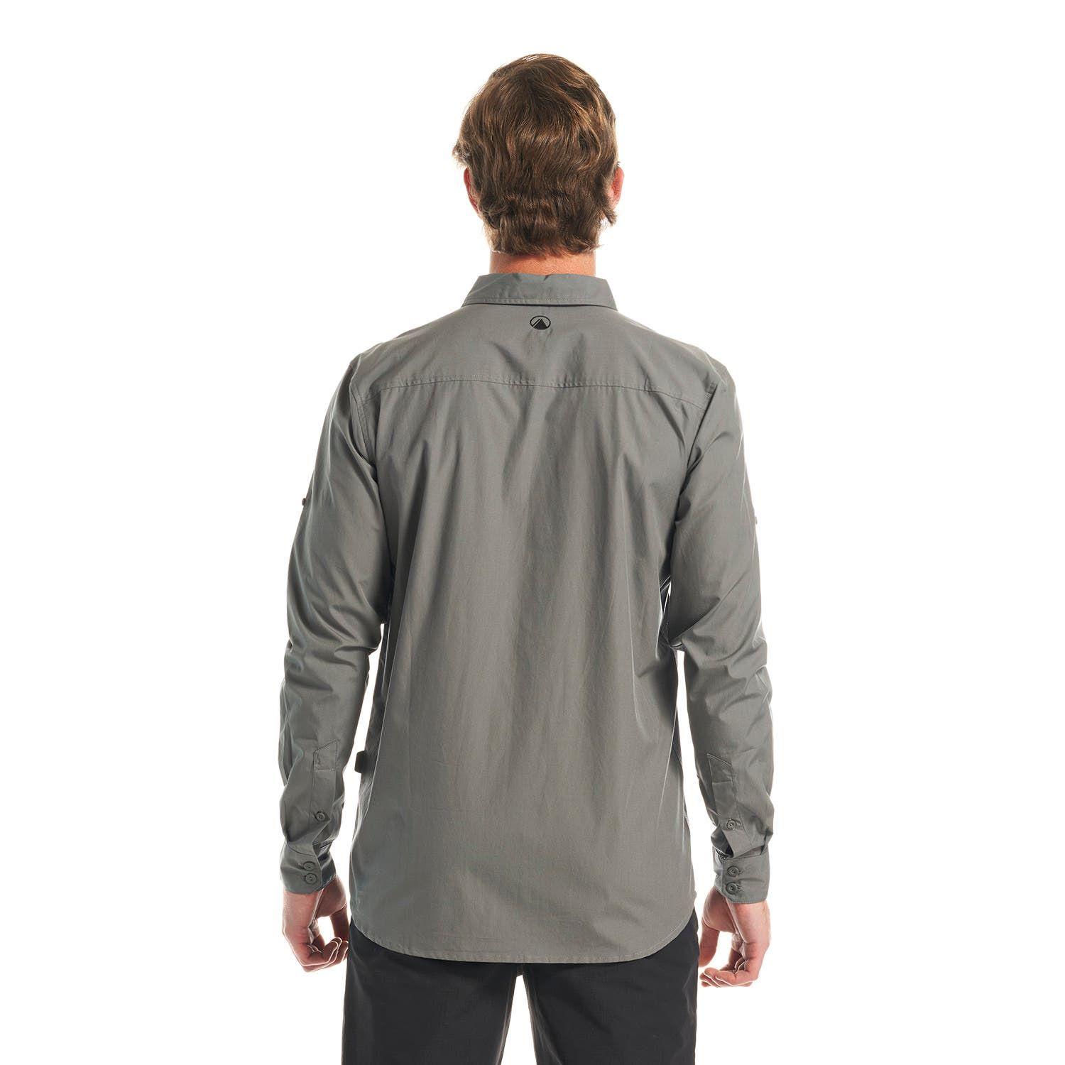 Camisa Hombre Alloy Long Sleeve Shirt Melange Gris Oscuro Lippi V23-5