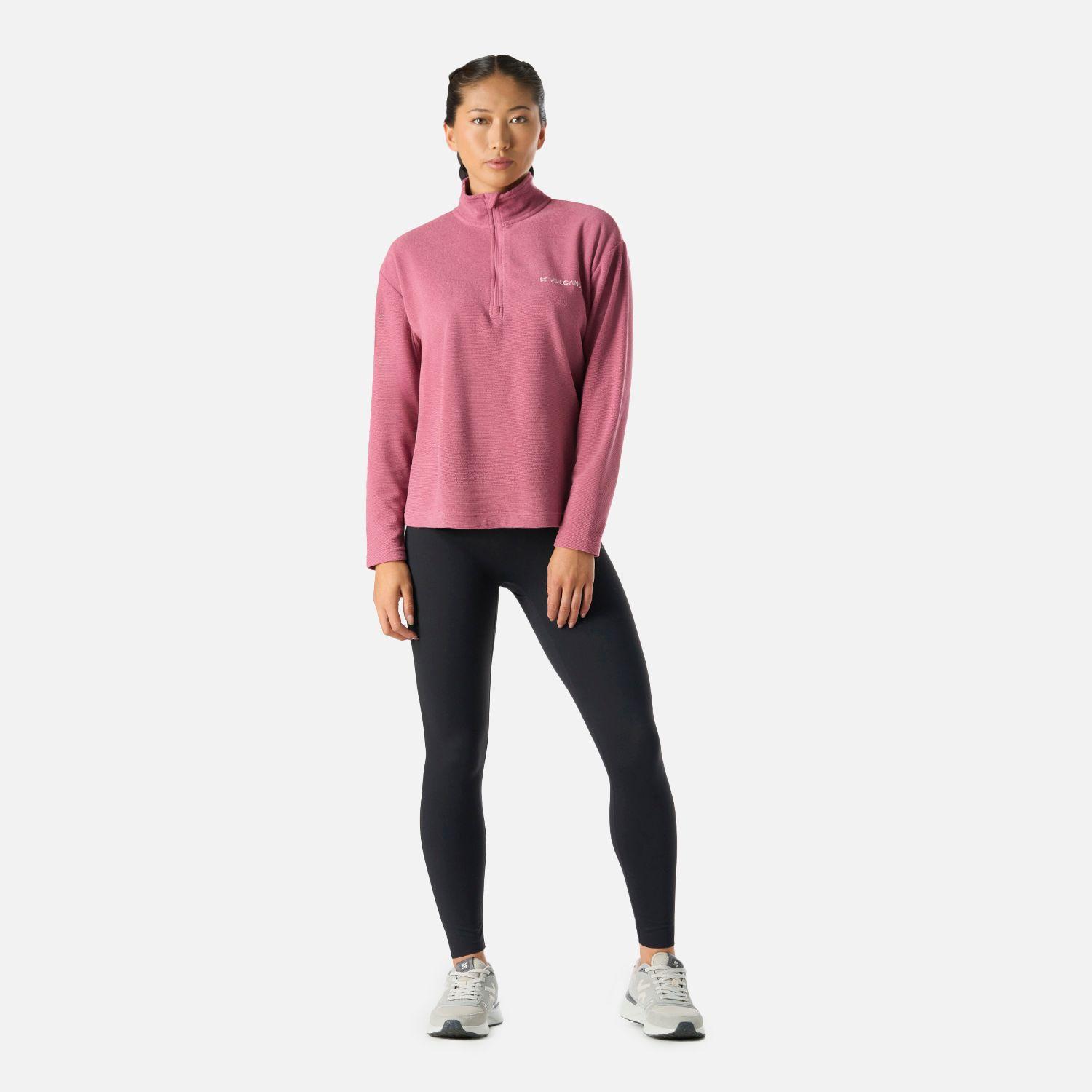 Polerón Mujer Cool Down 1/4 Zip Fleece Rosado Vulcano-6