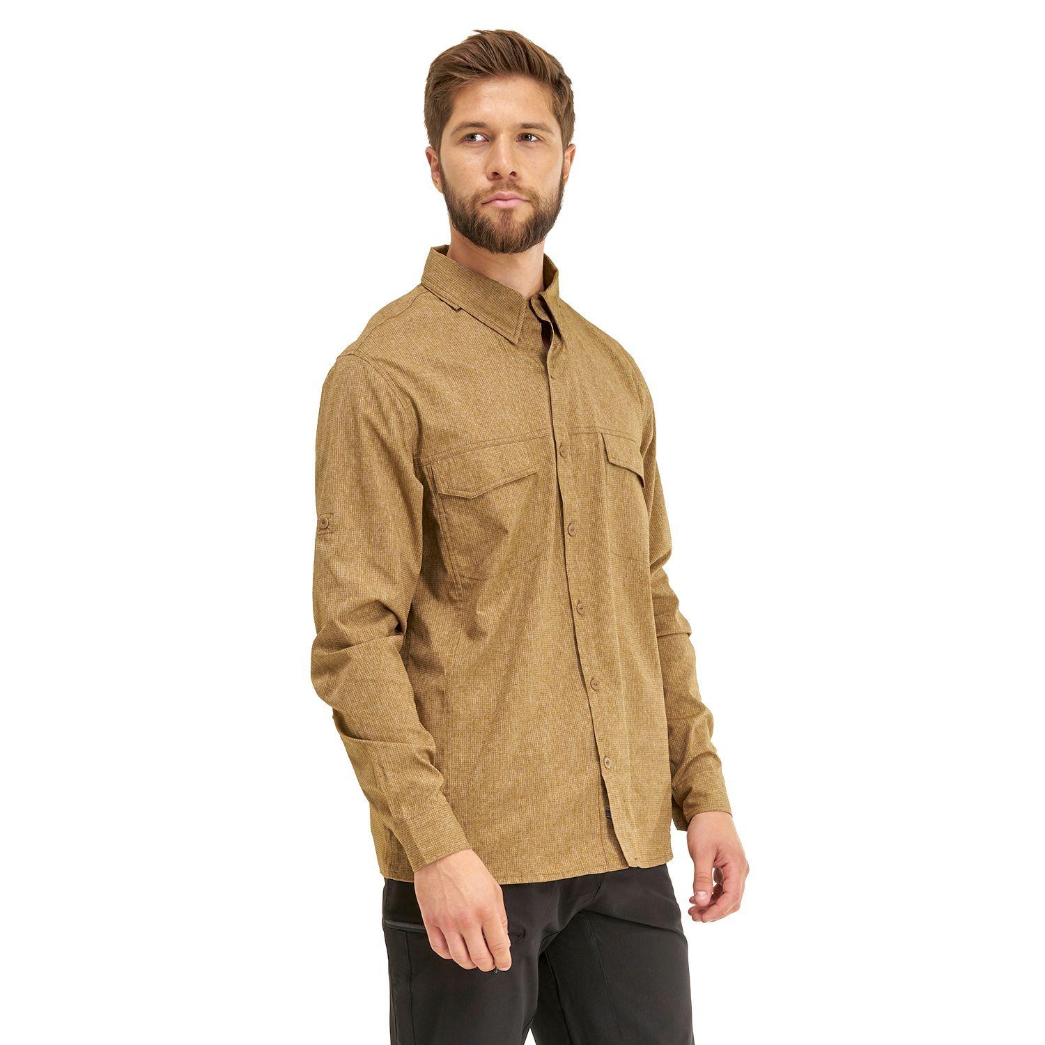 Camisa Hombre Rosselot Long Sleeve Q-Dry Shirt Melange Mostaza Lippi-1
