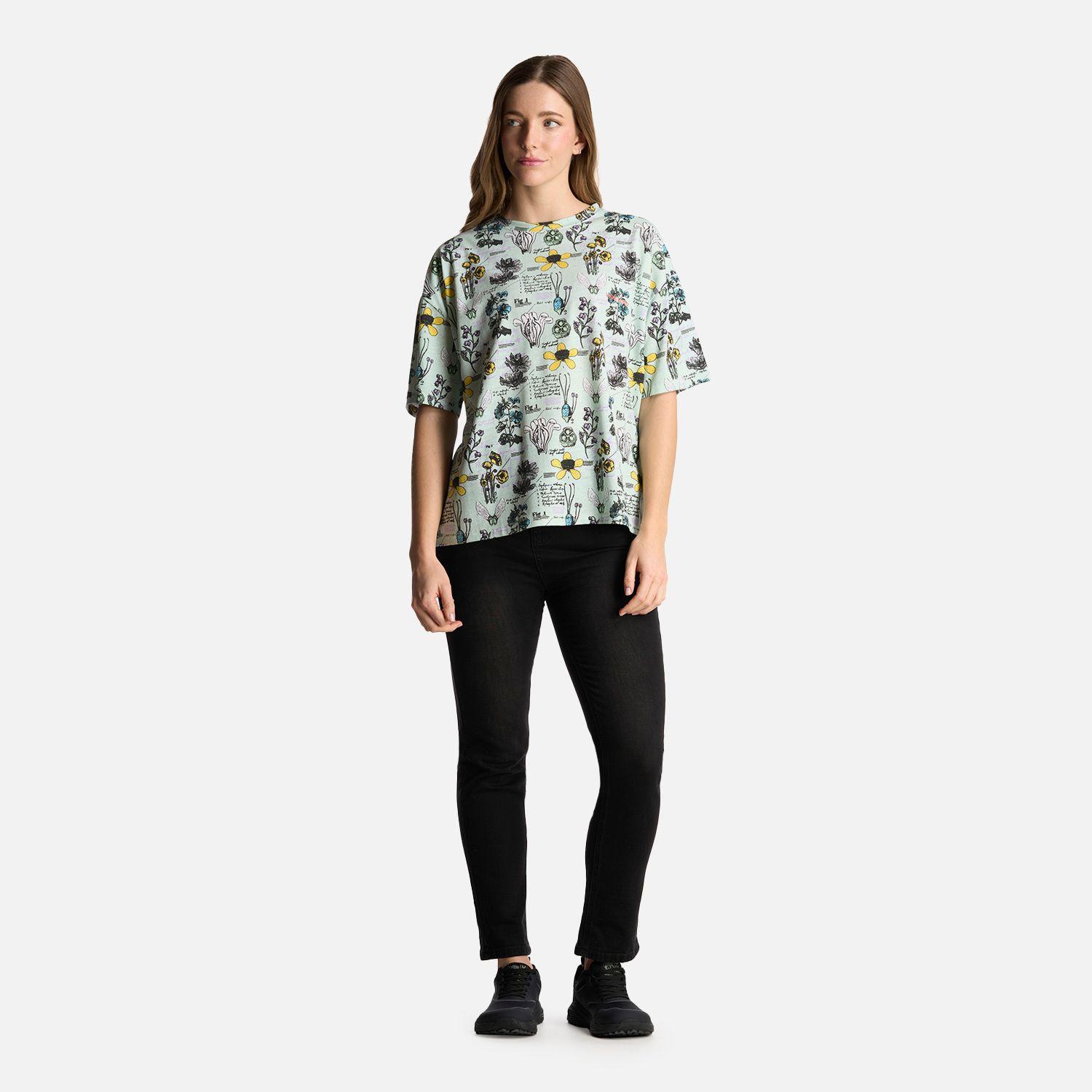 Polera Mujer Botanica Print Jade Haka Honu-4