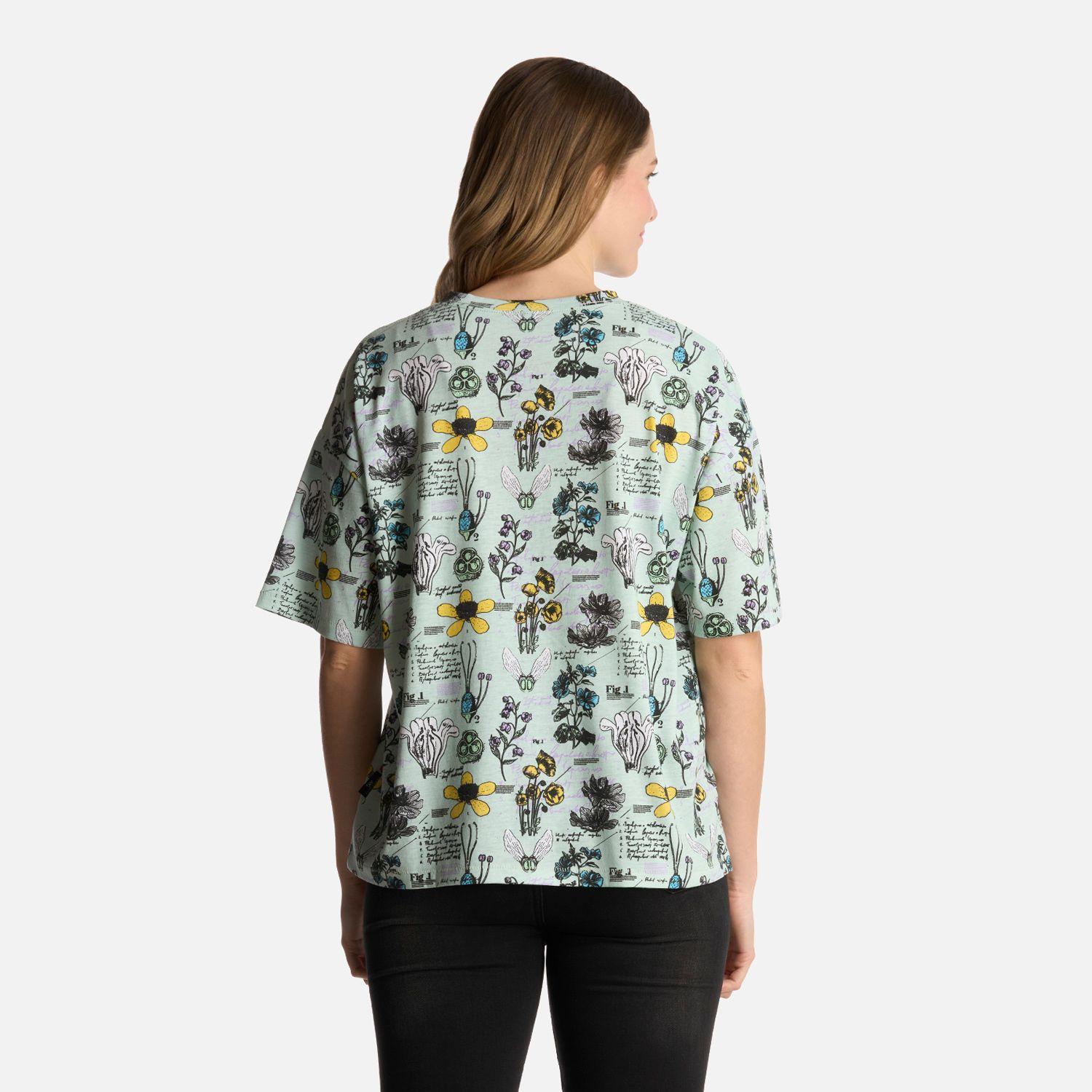 Polera Mujer Botanica Print Jade Haka Honu-2