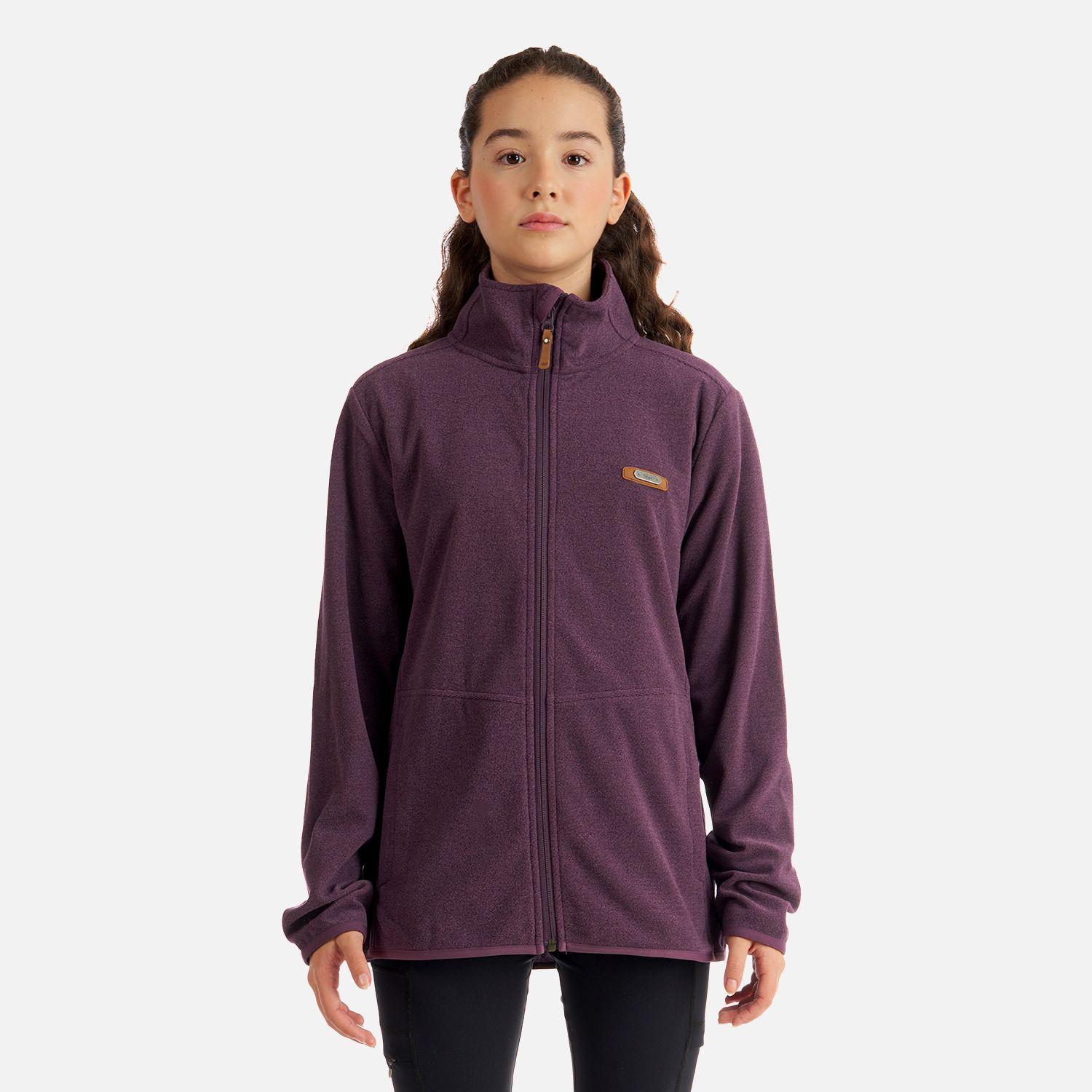 Poleron Teen Girl Stripes Nano-F Full Zip Malva Lippi-1