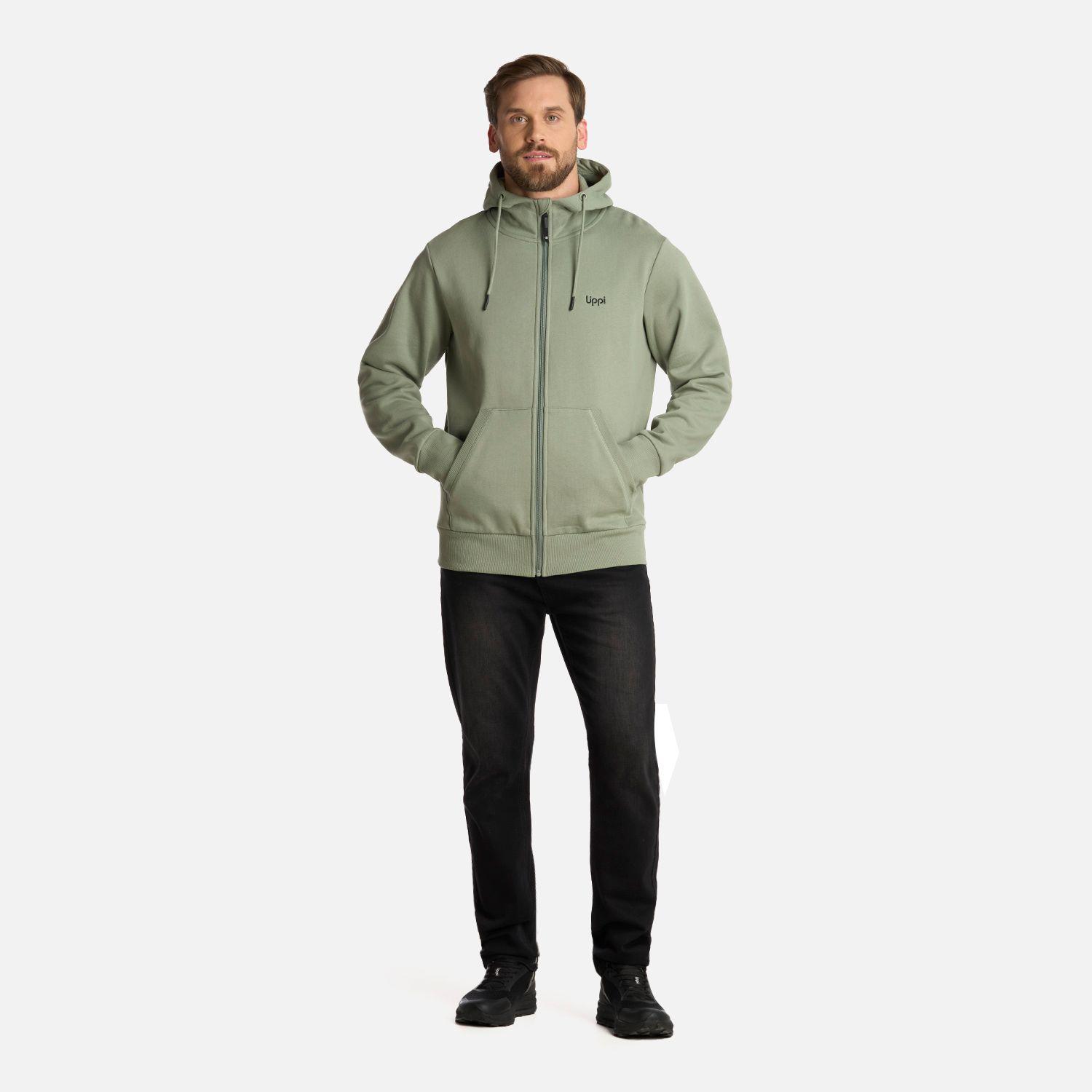 Polerón Hombre Ulmo FullZip Sweatshirt Jade Oscuro Lippi I25-5