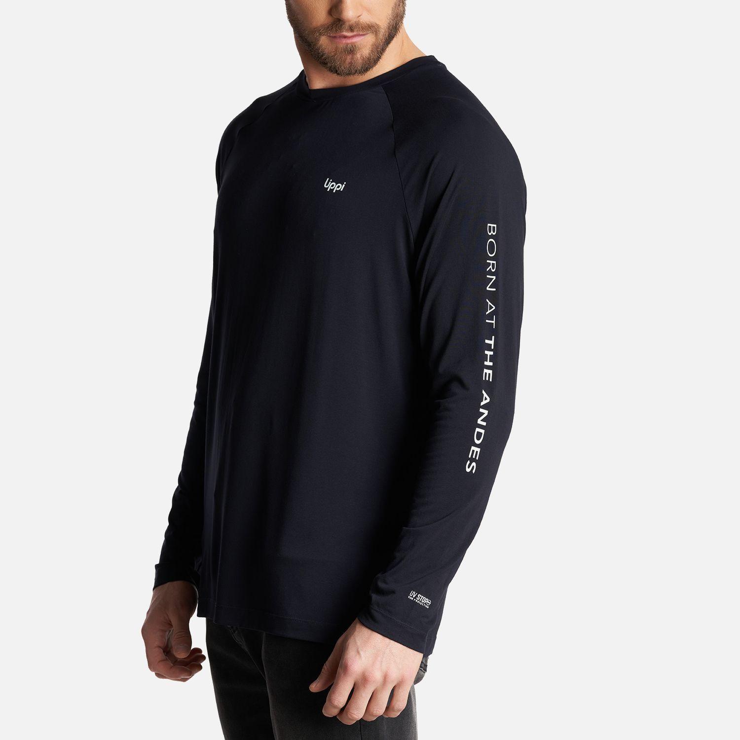 Polera Hombre Sun Action Long Sleeve Q-Dry Tshirt Grafito Lippi-4