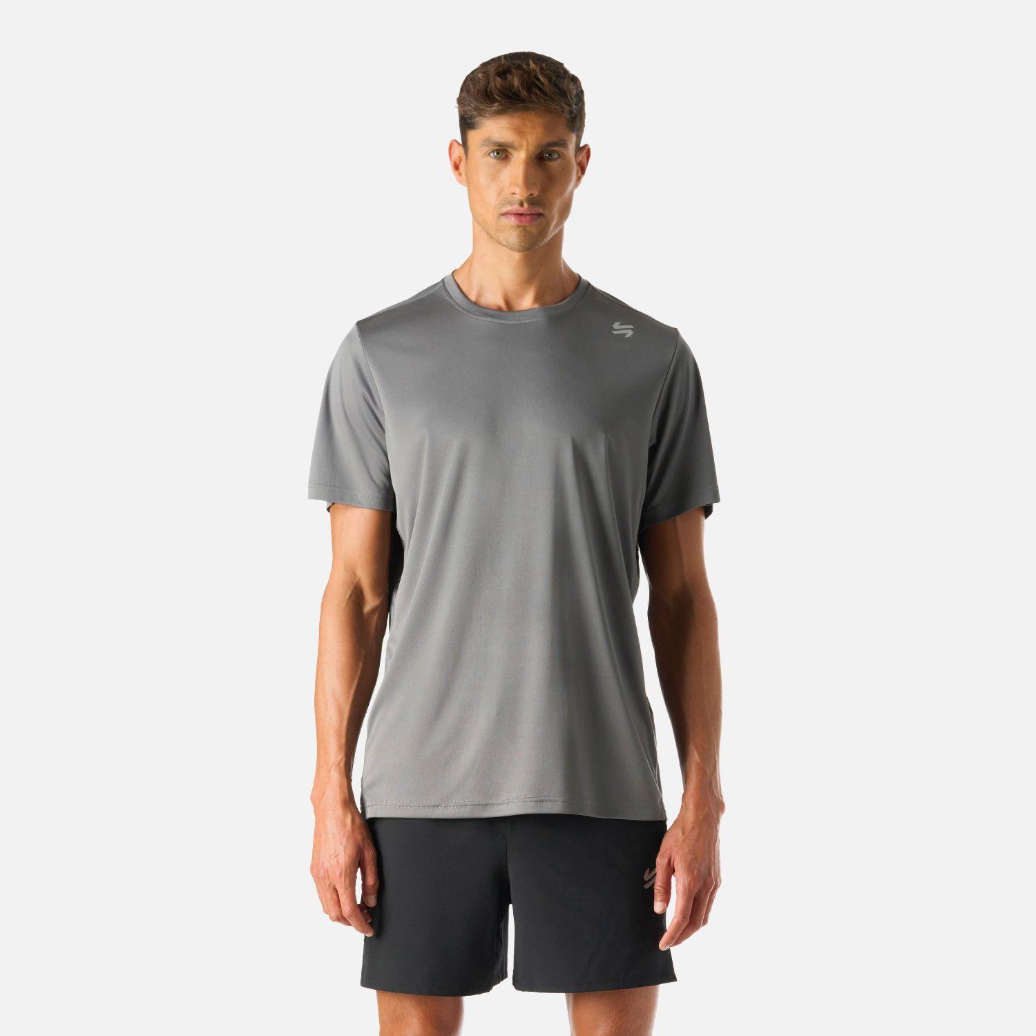 Polera Hombre Tempo Advanced T-Shirt Gris Medio Vulcano-0