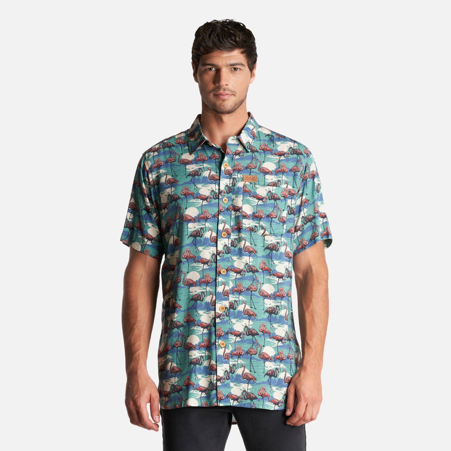 Camisa Hombre Good Karma Print Turquesa Haka Honu-1