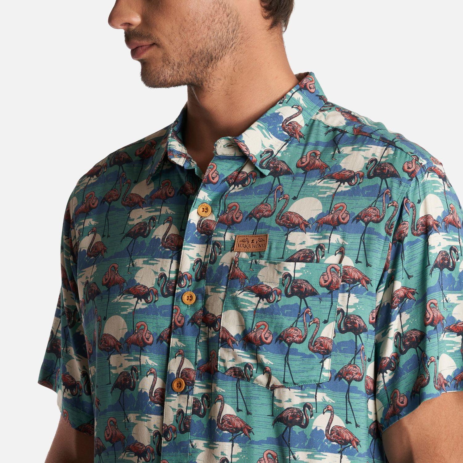 Camisa Hombre Good Karma Print Turquesa Haka Honu-4