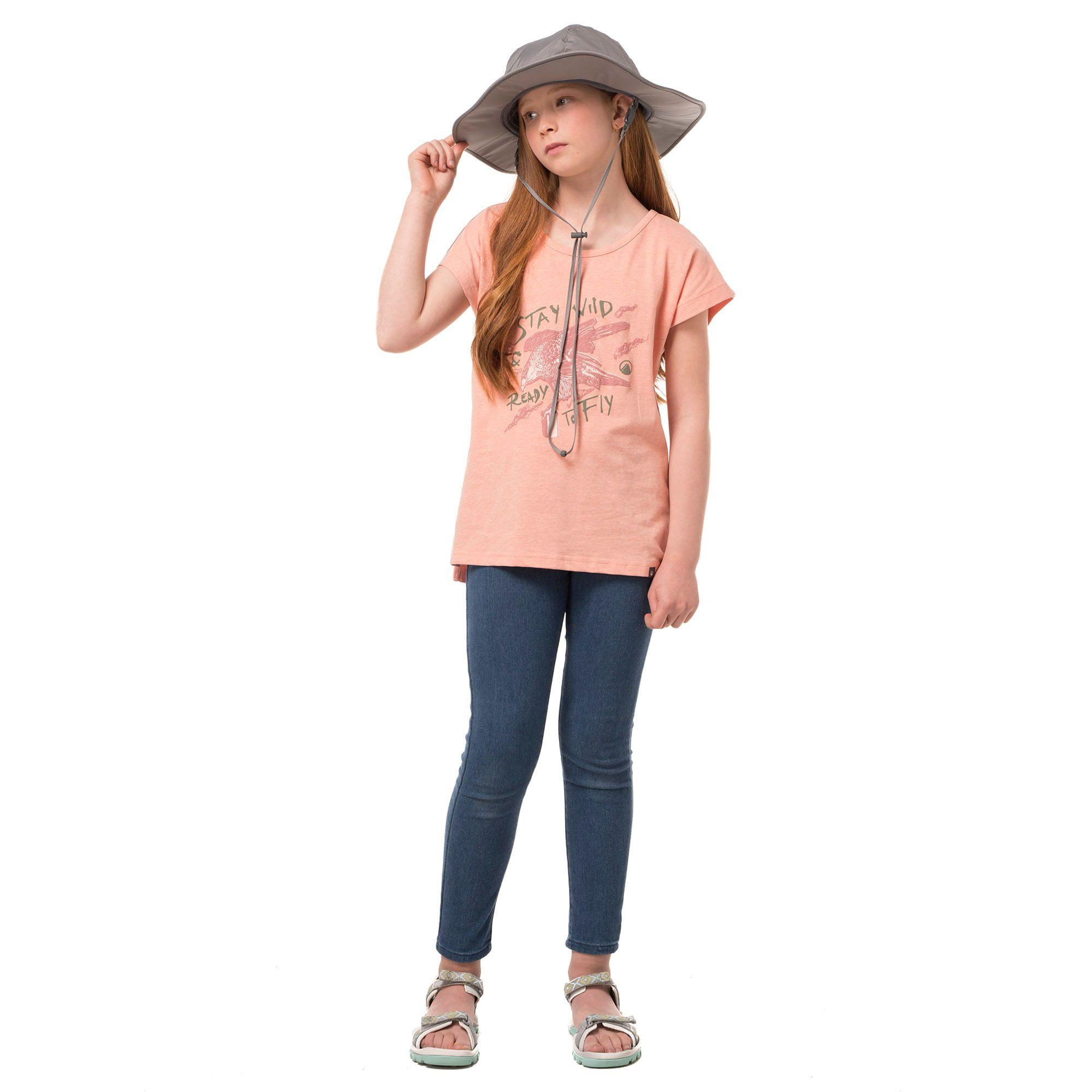 Polera Teen Girl Wild UV-Stop T-Shirt Melange Salmon Lippi-1