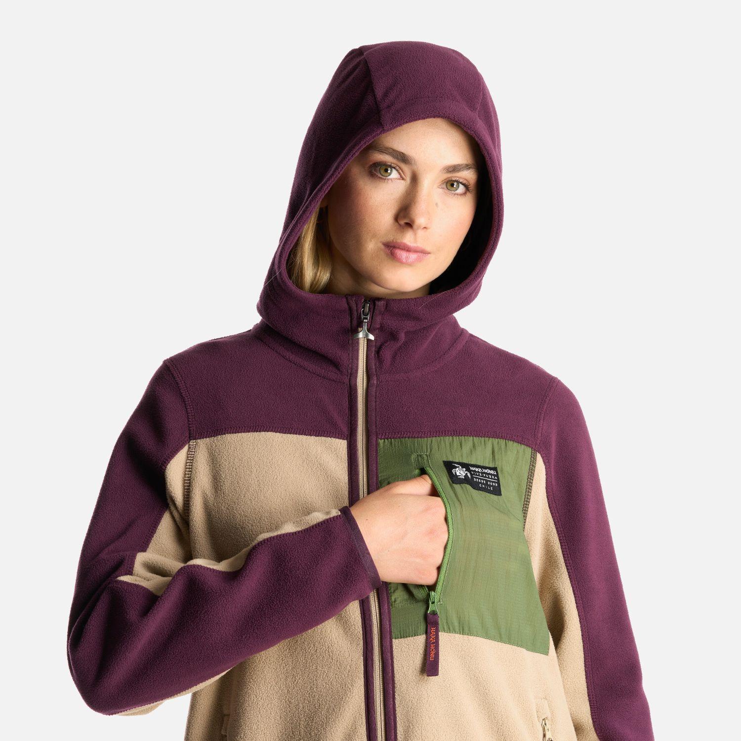 Poleron Mujer Leñera Morado Oscuro Haka Honu-5
