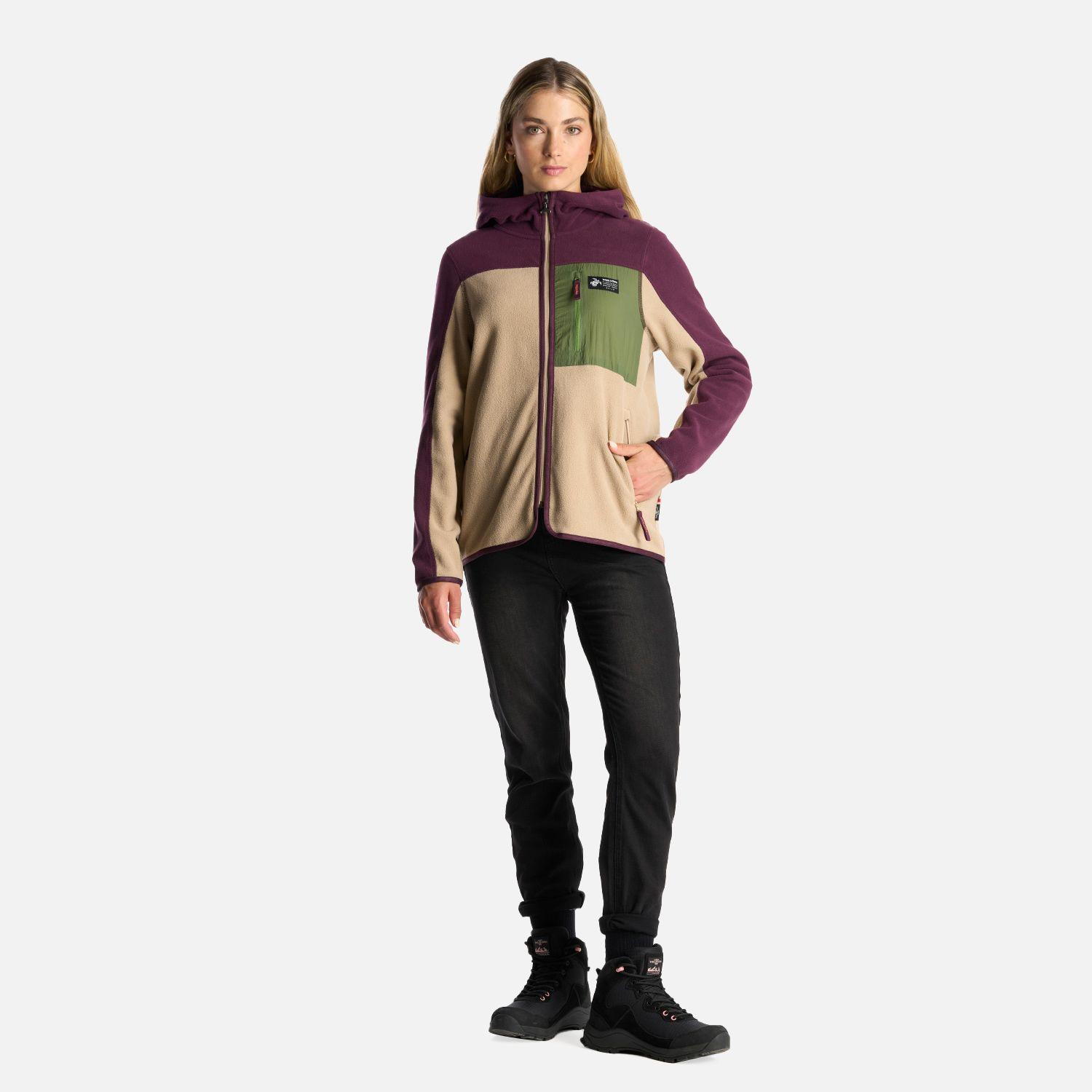 Poleron Mujer Leñera Morado Oscuro Haka Honu-7