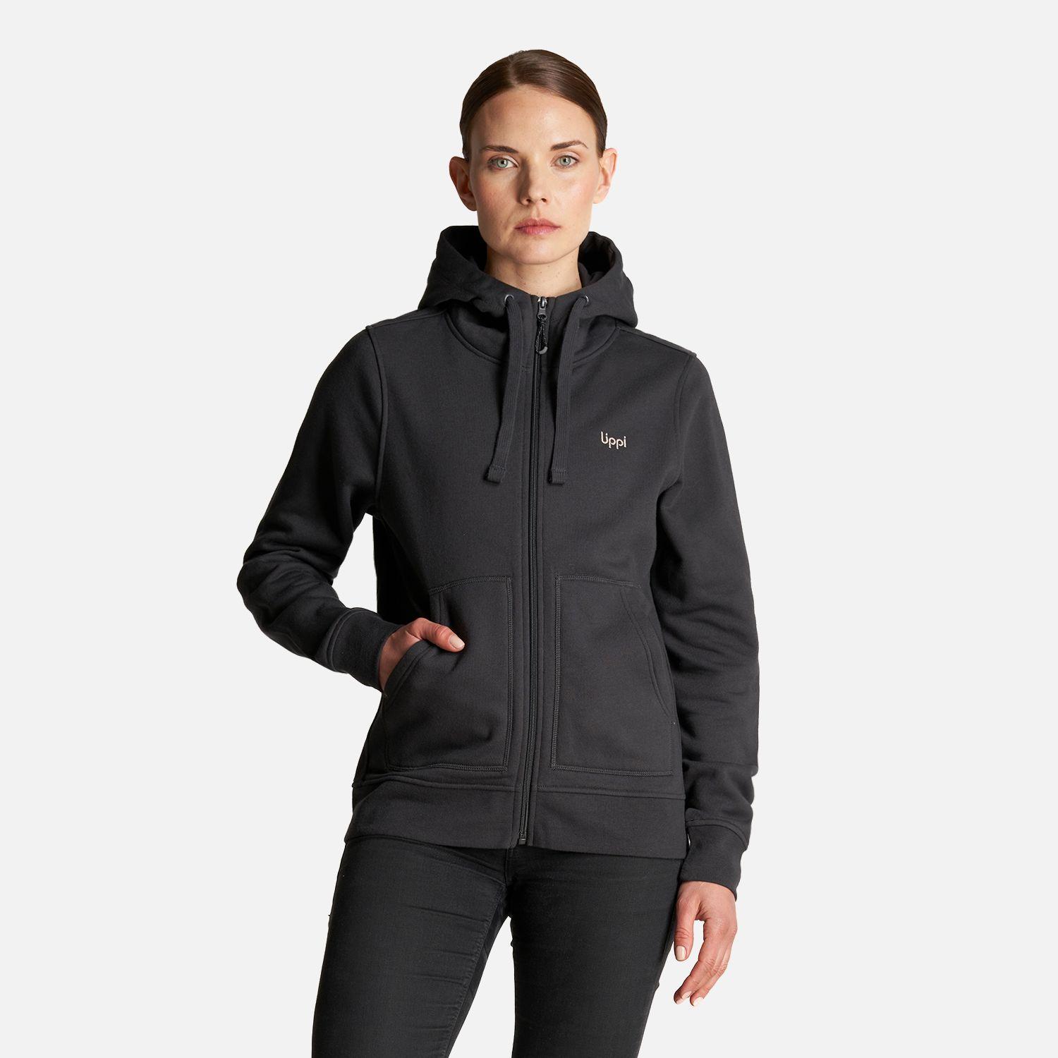Poleron Mujer Insigne Full Zip Hoody Sweatshirt Negro Lippi-1