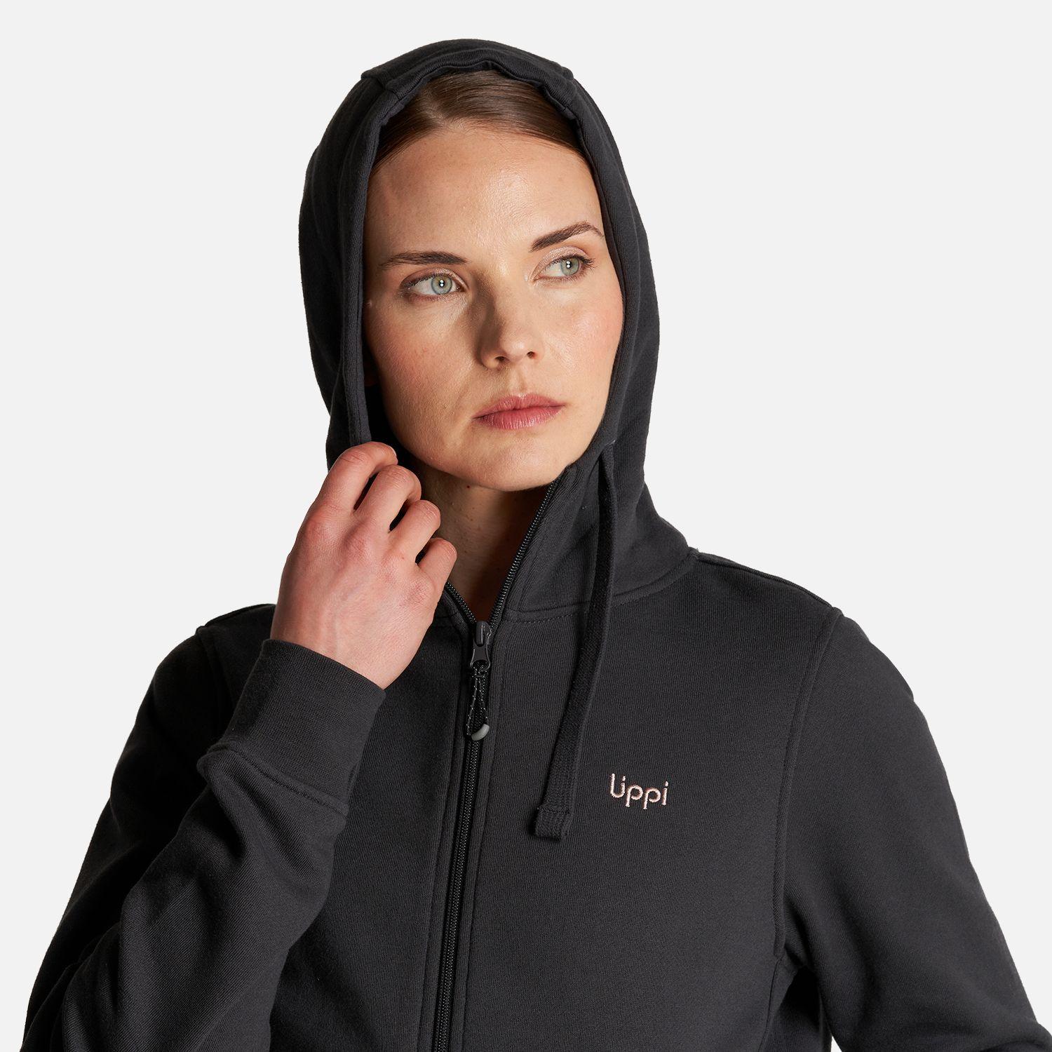 Poleron Mujer Insigne Full Zip Hoody Sweatshirt Negro Lippi-5