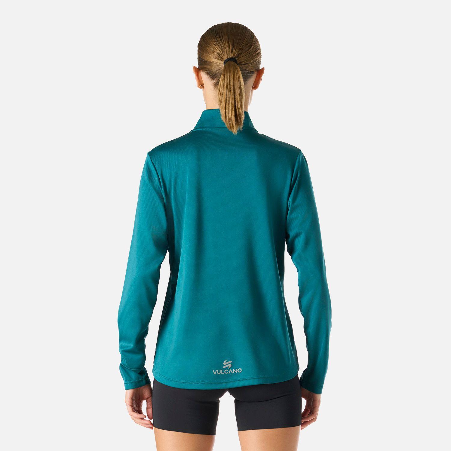 Polerón Mujer Built To Move 1/4 Zip Petroleo Vulcano-3