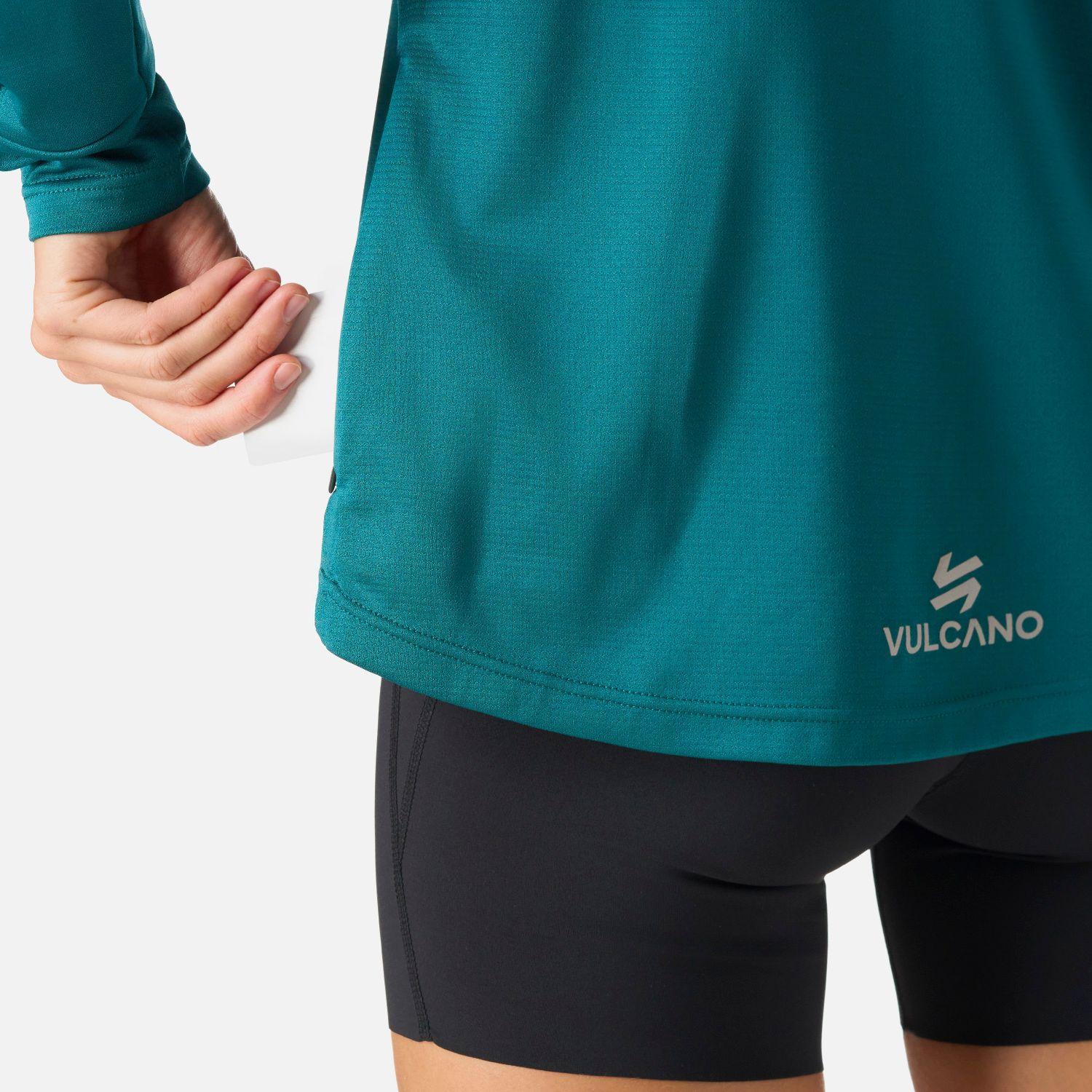 Polerón Mujer Built To Move 1/4 Zip Midlayer Petroleo Vulcano-6