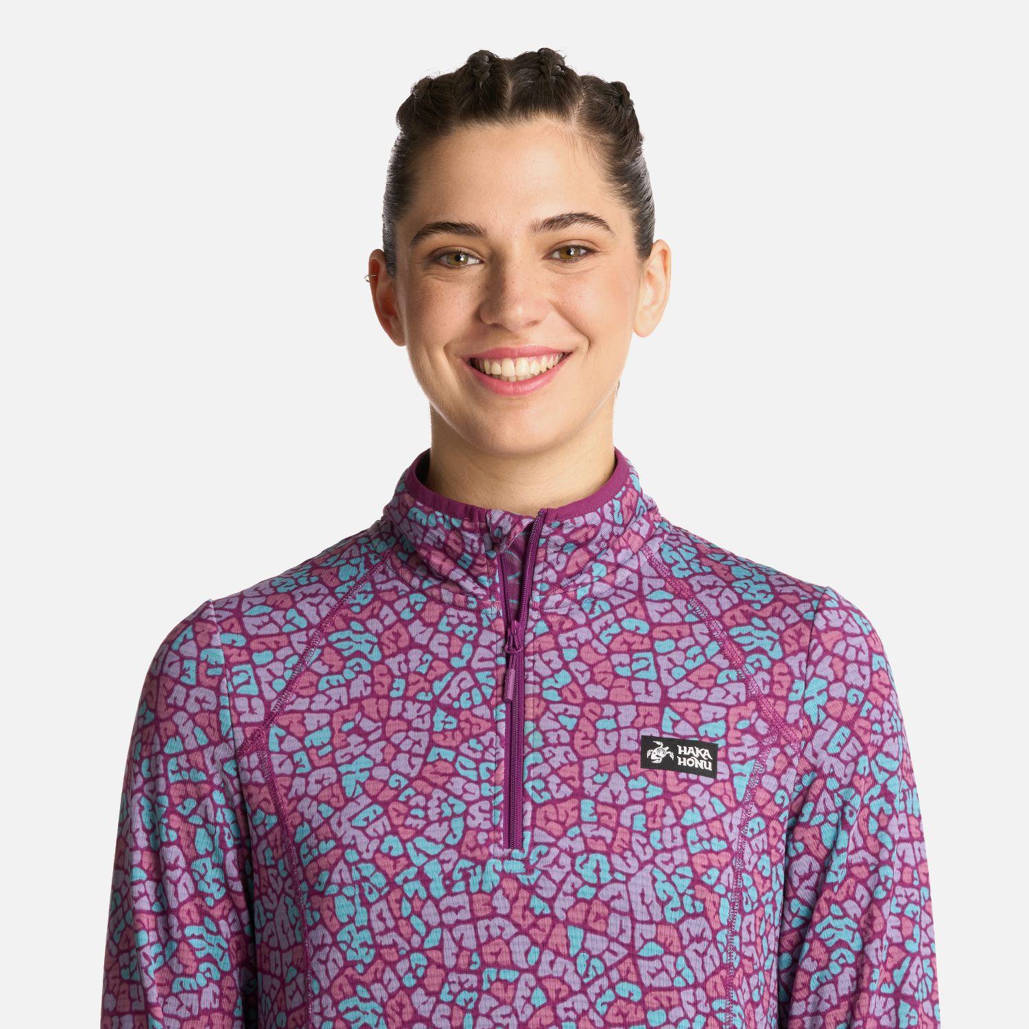 Polerón Mujer Taina Print Burdeo Haka Honu I25-3
