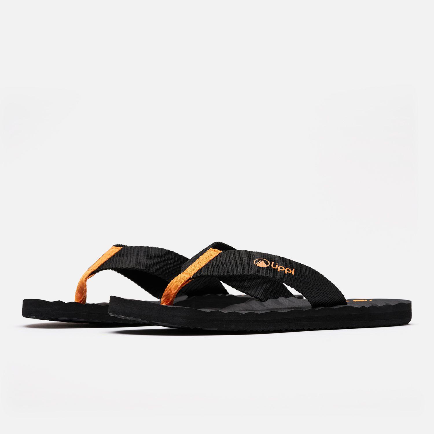 Sandalia Hombre Bora Negro / Naranjo Lippi-1