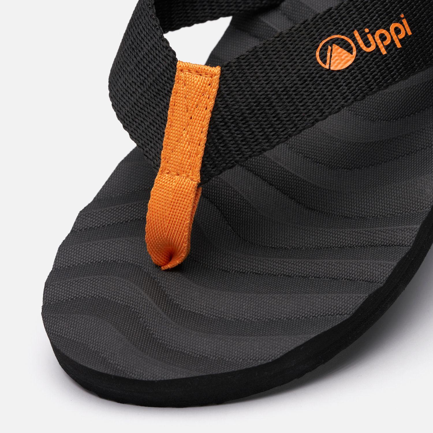 Sandalia Hombre Bora Negro / Naranjo Lippi-4