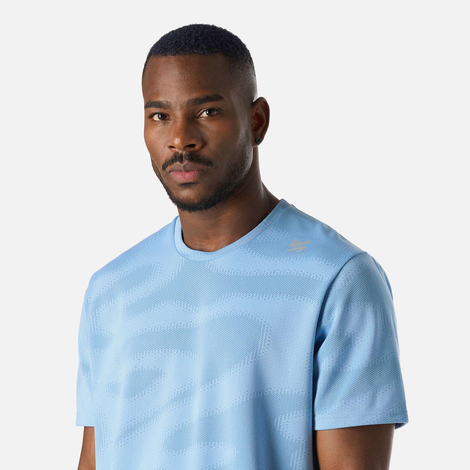 Polera Hombre Built To Move Pro T-Shirt Celeste Vulcano-4