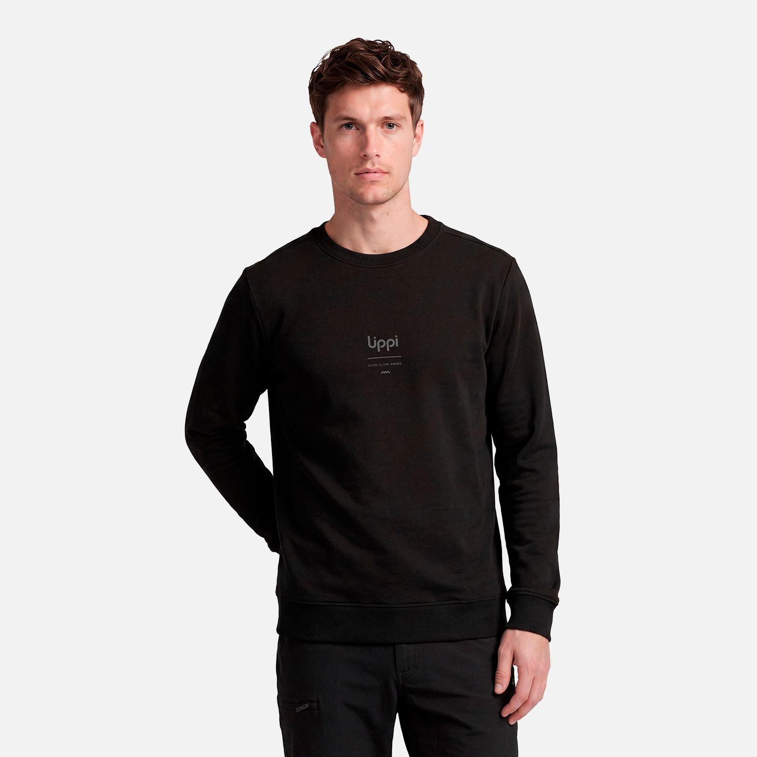 Polerón Hombre Ulmo Crewneck Sweatshirt Negro Lippi V27-0