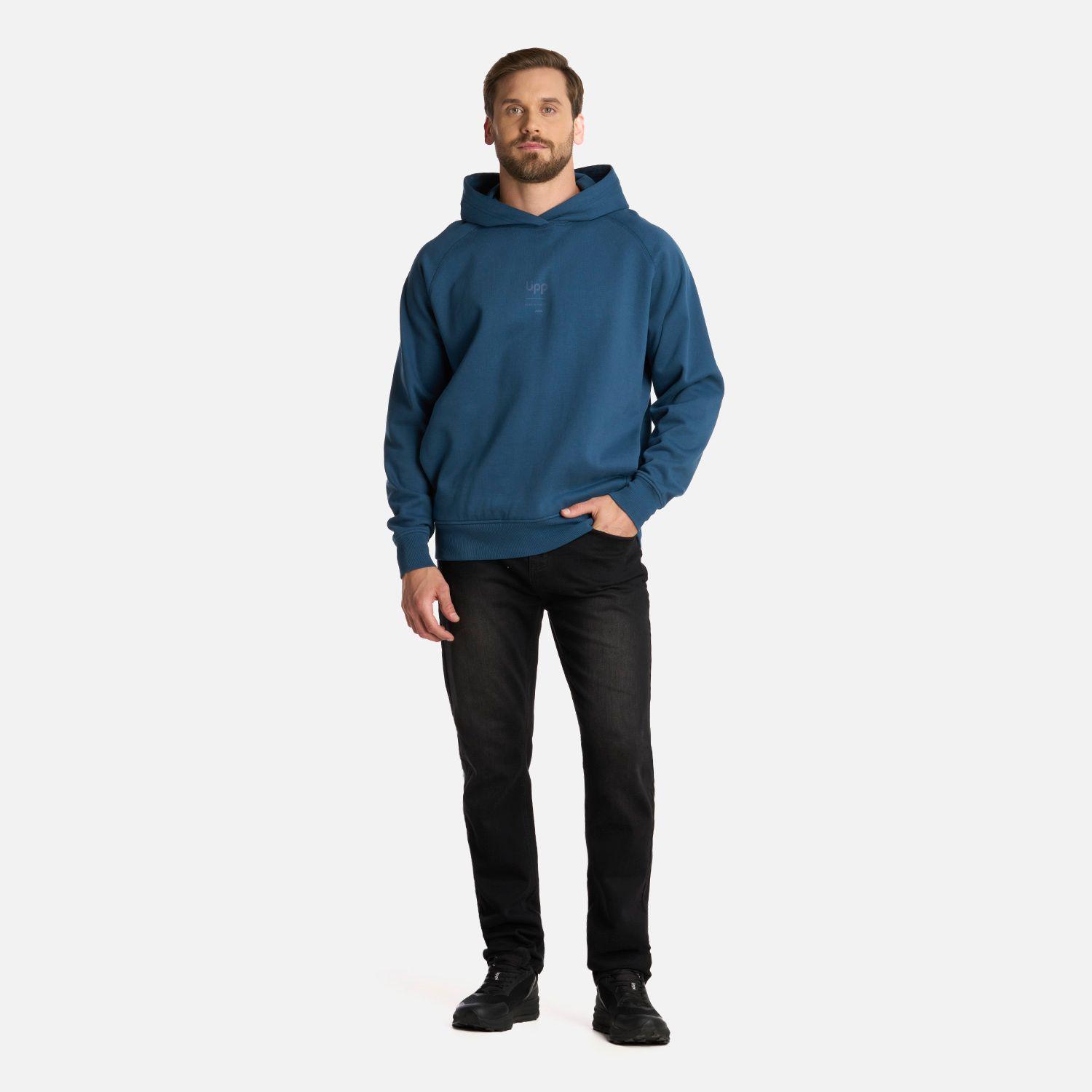 Polerón Hombre Ulmo Hoody Sweatshirt Azul Piedra Lippi I25-5
