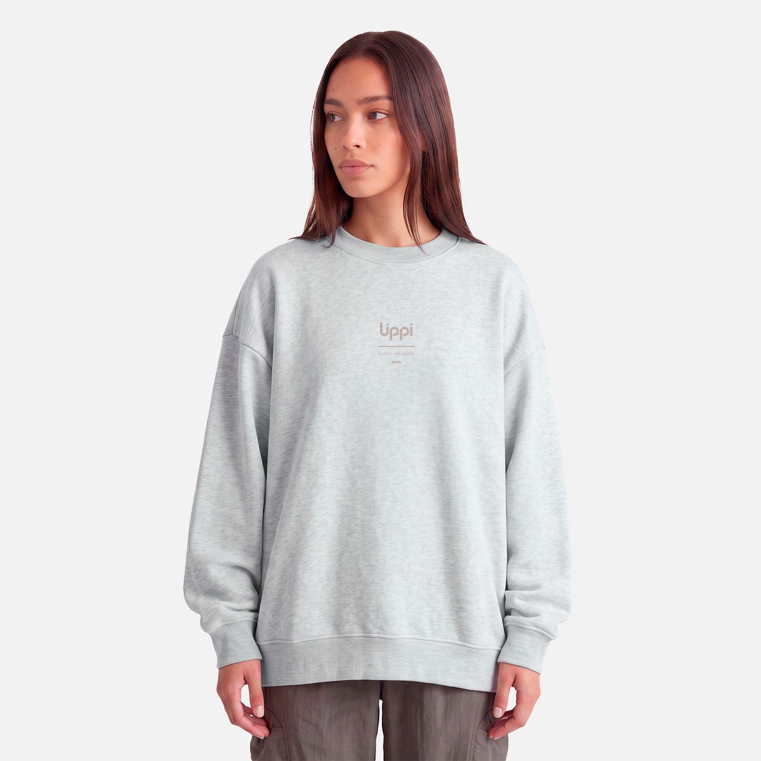 Polerón Mujer Ulmo Crewneck Sweatshirt Gris Melange Lippi V27-2