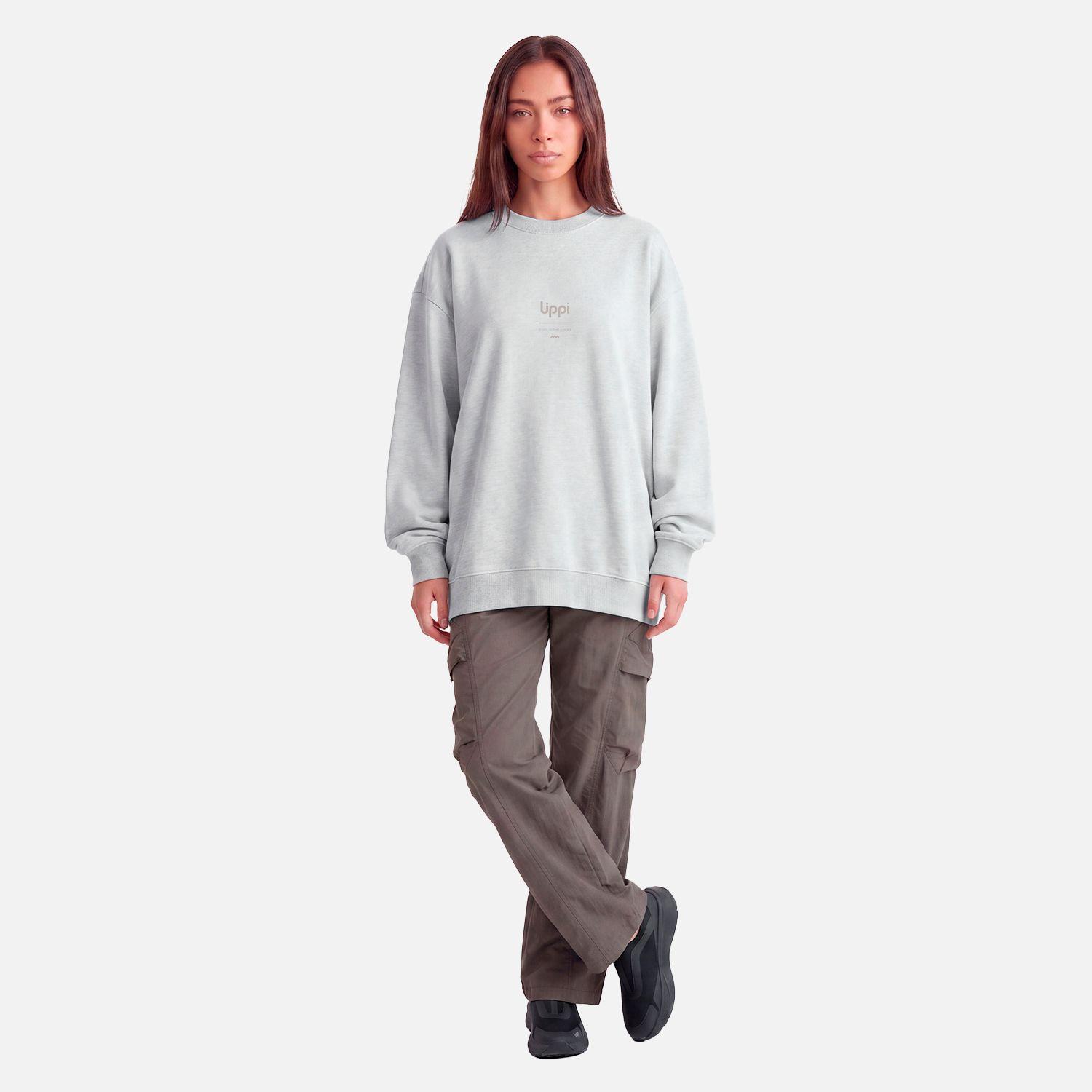 Polerón Mujer Ulmo Crewneck Sweatshirt Gris Melange Lippi V27-4