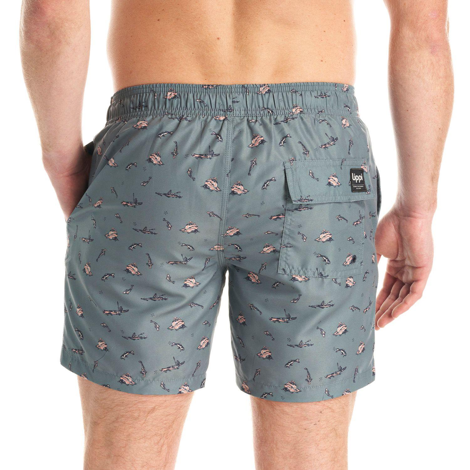 Short Hombre Aqua Swimwear Print Verde Lippi-6