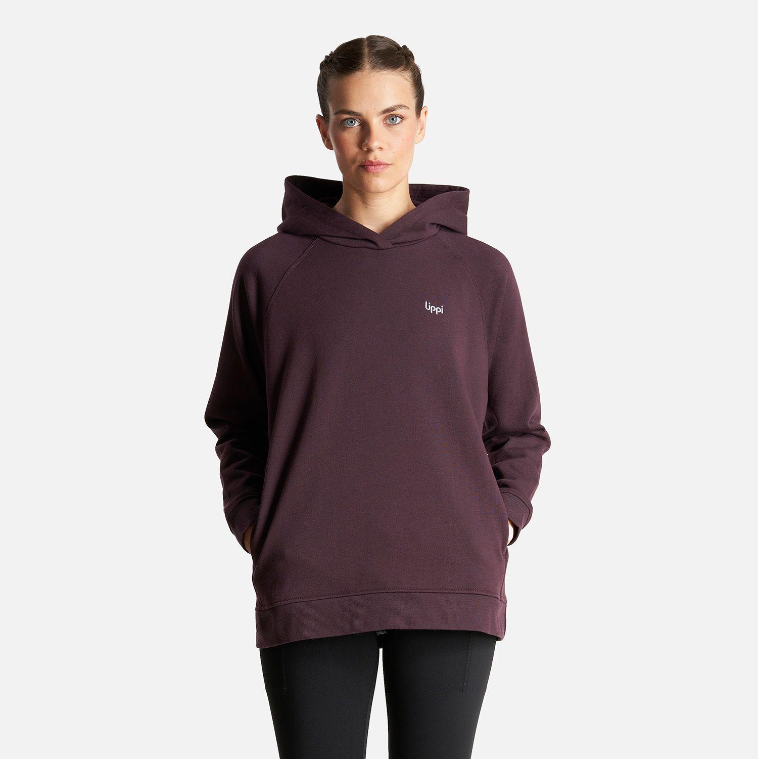Poleron Mujer Ulmo Hoody Sweatshirt Burdeo Lippi-1