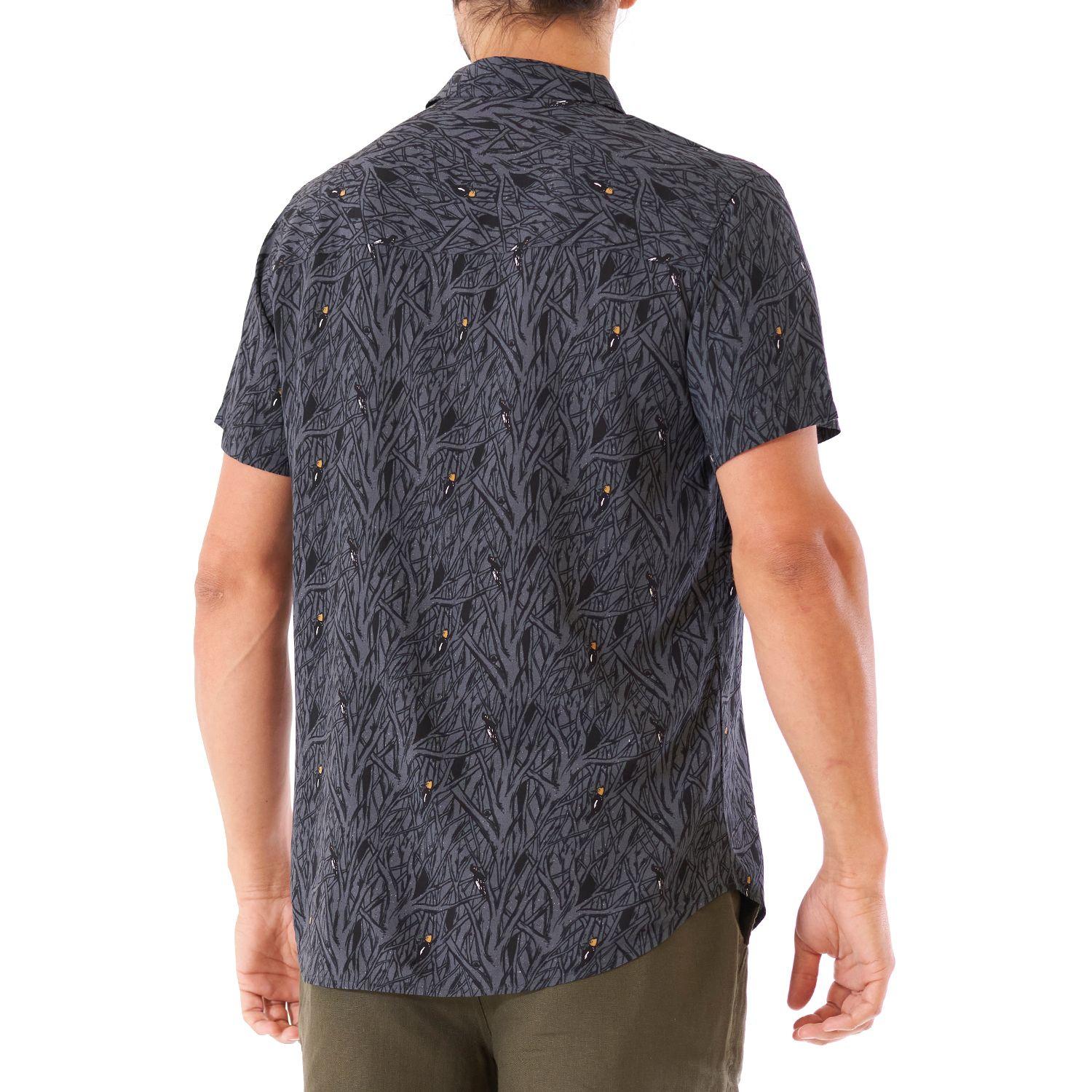 Camisa Hombre Woodpecker Short Sleeve Shirt Print Gris Oscuro Lippi-3