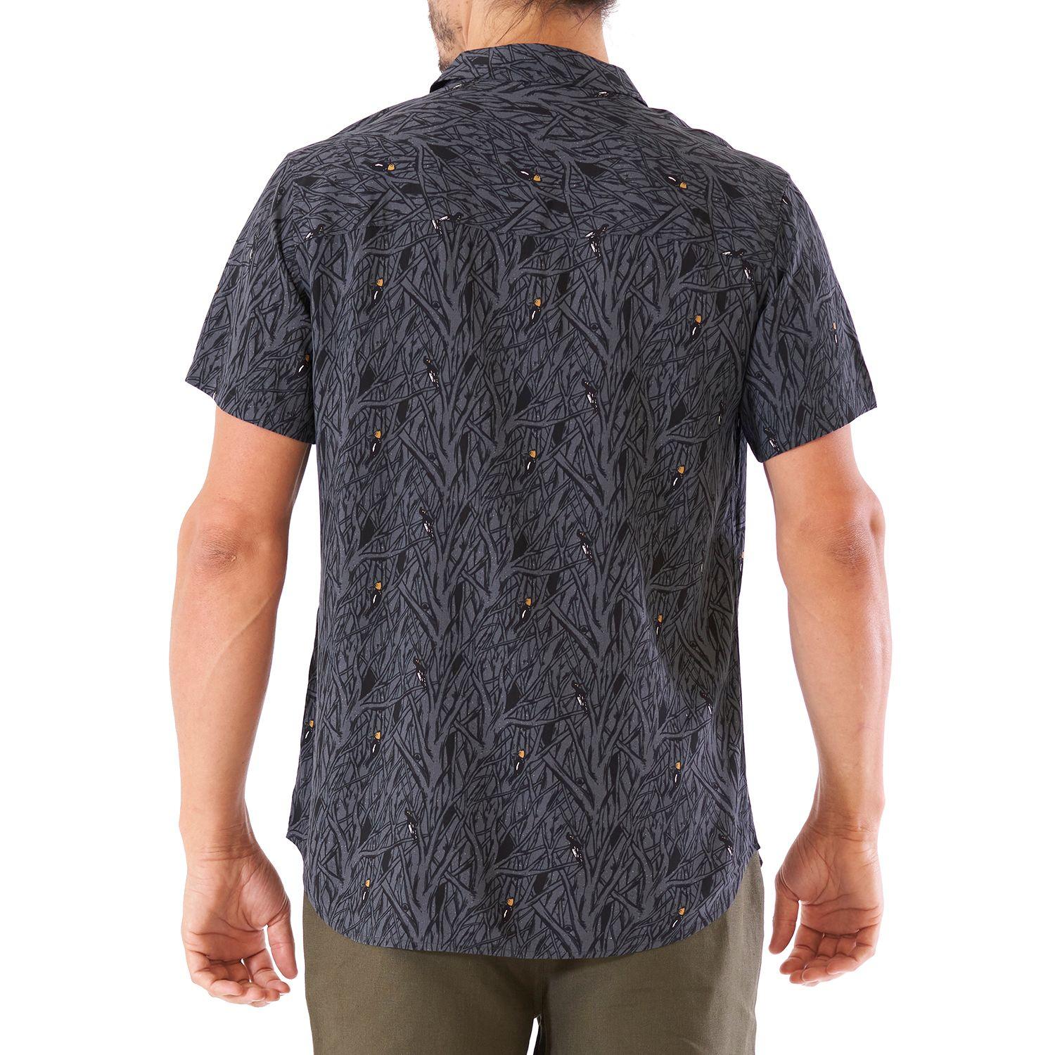 Camisa Hombre Woodpecker Short Sleeve Shirt Print Gris Oscuro Lippi-5